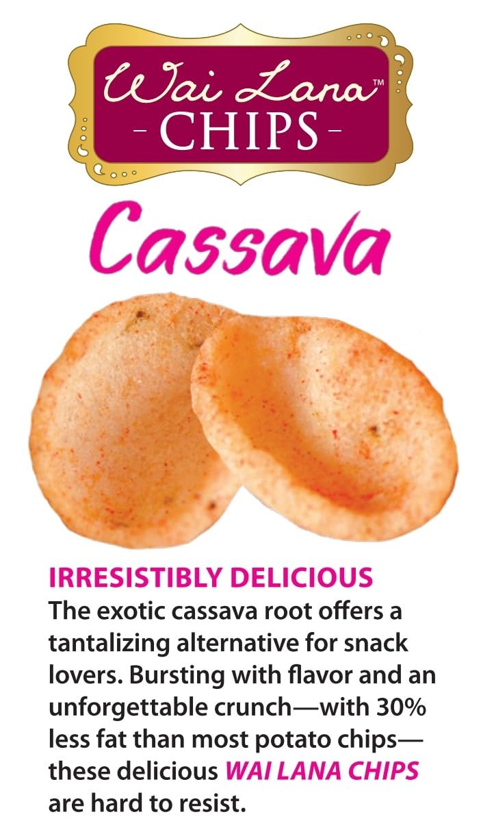 Gluten Free Non-GMO Vegan Cassava Chips - Thai Curry & Lime Flavor (6 Pack of 3oz Bags) | Zero Trans Fats | Healthy Snack for Parties, Travel & Keto Diet | Wai Lana