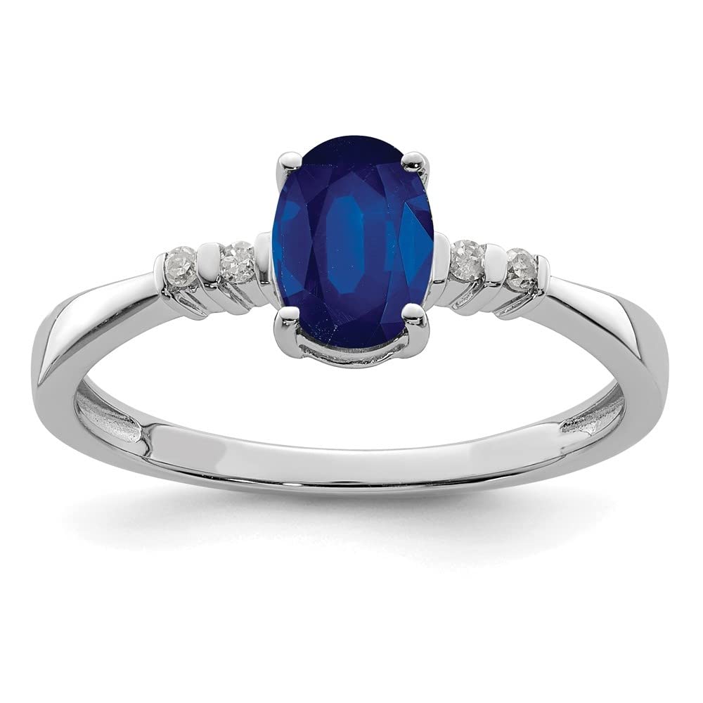 925 Sterling Silver Diamond & Sapphire Oval Engagement Ring (1.02ct) - Elegant Wedding Band for Women, Perfect Proposal Gift for Her, Anniversary Jewelry for Special Occasions