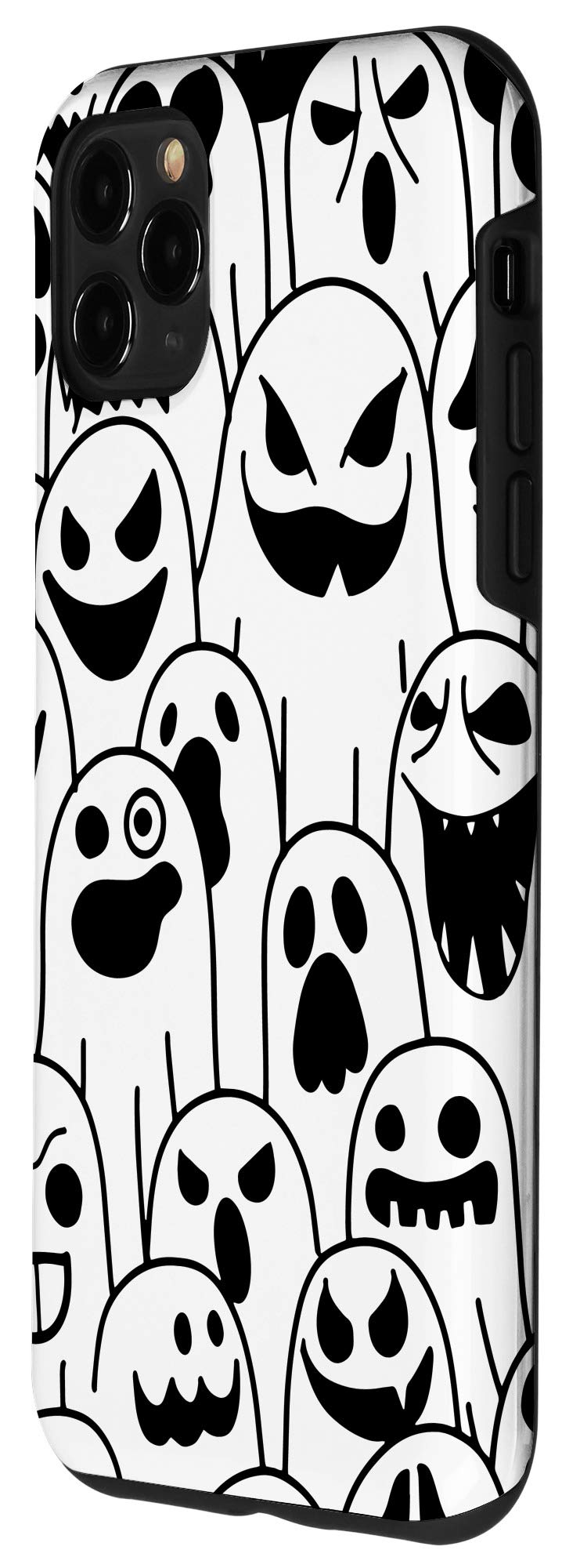 iPhone 11 Pro Max Case - Halloween Spooky Ghosts Design, White Shockproof Protective Cover for Daily Use, Parties & Trick-or-Treating