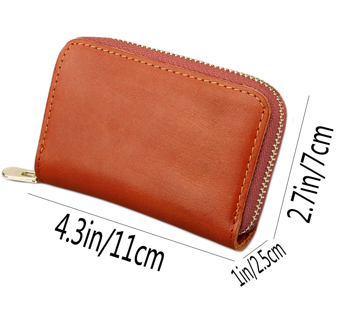 RFID Blocking Leather Wallet for Men & Women - Slim Travel Credit Card Holder with Zipper - Secure ID Protector for Everyday Use & Business Travel