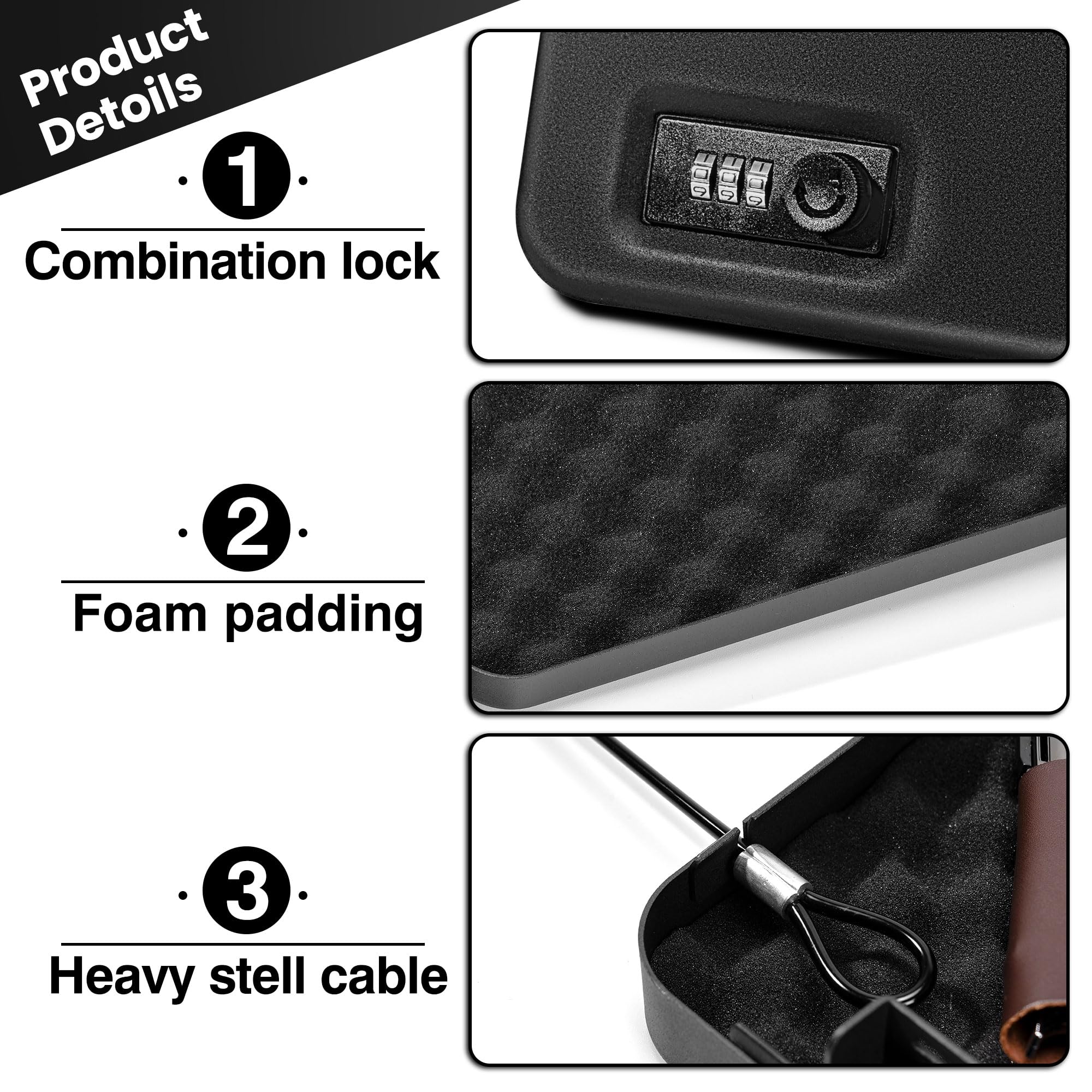 Portable Pistol Safe for Travel & Car - Key Lock Handgun Safe Box with Handbag - Secure Storage for Home, Vehicle & On-the-Go Use