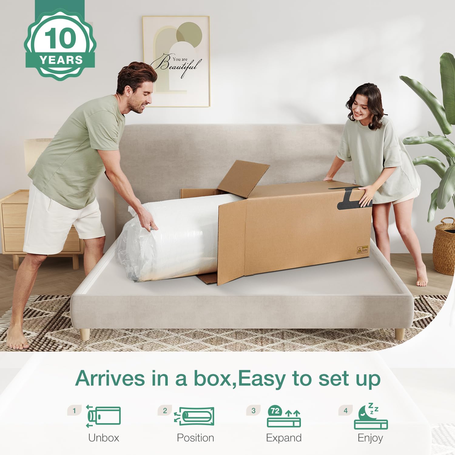 Novilla 12 Inch Queen Memory Foam Mattress - CertiPUR-US Certified, Pressure Relief & Comfort Support, Removable Washable Cover - Perfect for Back Pain Relief, Guest Rooms & Master Bedrooms