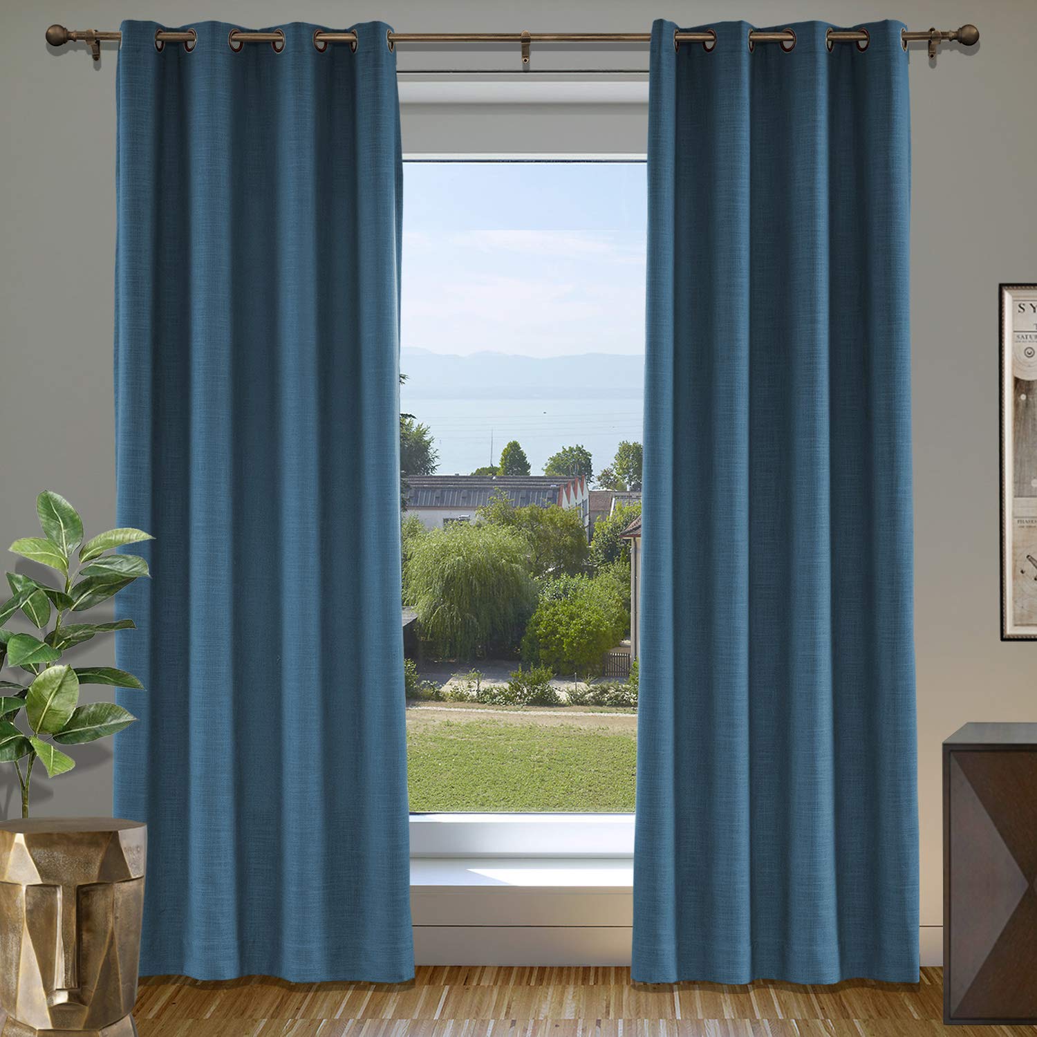 Cololeaf 84x96 Inch Blackout Curtains Thermal Insulated Grommet Window Panels - Navy Blue Room Darkening Drapes for Living Room, Bedroom, Nursery & Home Theater (1 Panel) | Noise Reducing & Energy Saving Window Treatment