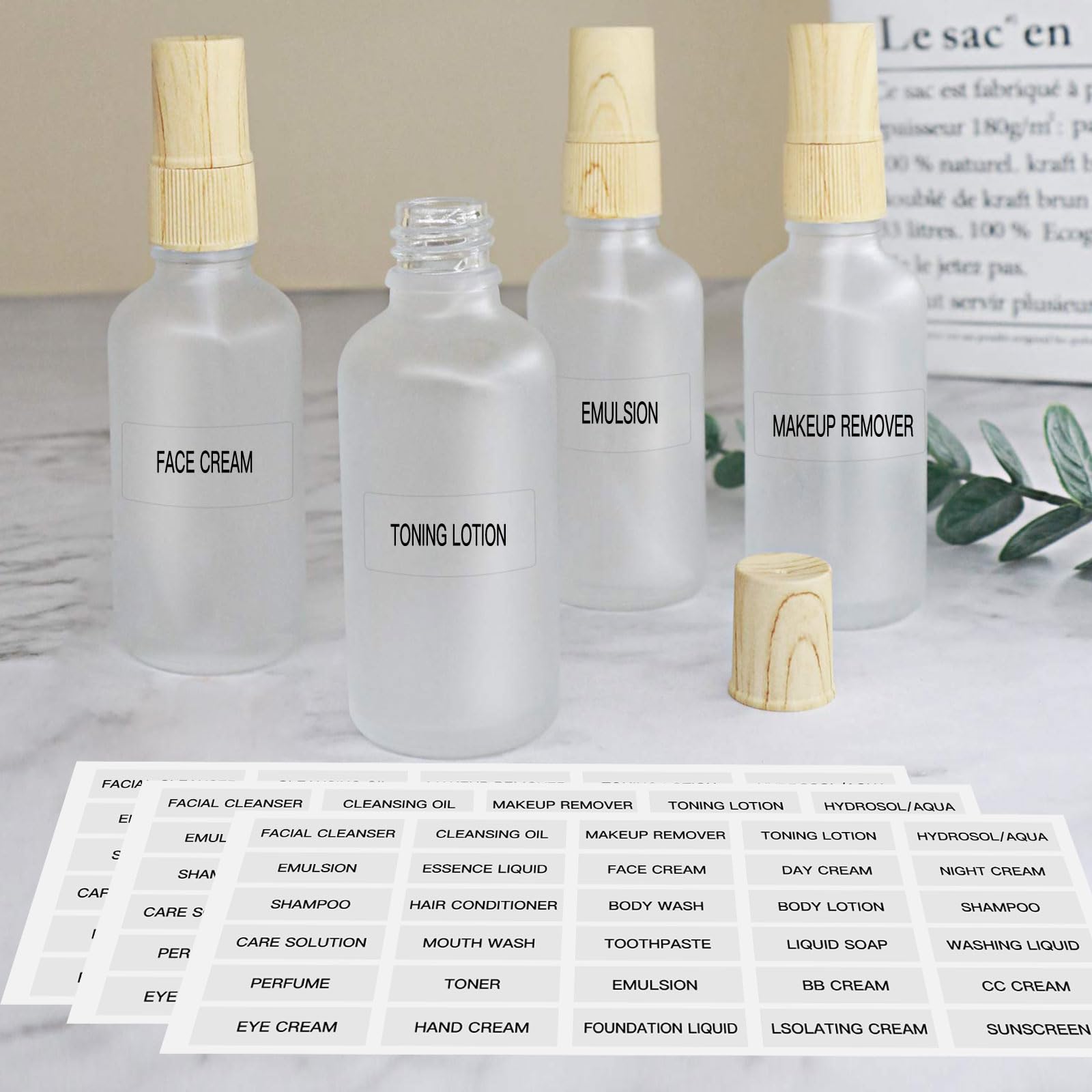 300 PCS Waterproof Labels for Travel Bottles - Clear Bathroom & Beauty Organization Stickers for Shampoo, Conditioner, Lotion & Cream - Perfect for Travel Kits, Toiletry Bags & Cosmetic Storage