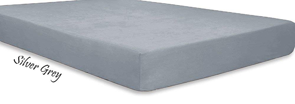 Premium 600 Thread Count Cotton Sateen Sheet Set - Silver Grey, 4-Piece Olympic Queen Size with 25