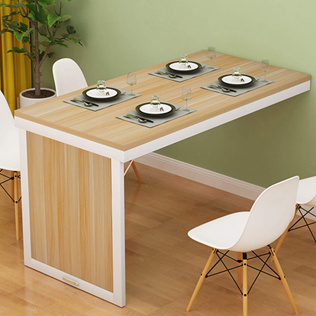 Space Saving Wall Mounted Folding Desk - Foldable Kitchen Dining Table, Home Office Computer Desk, Invisible Wall Mount Workbench | Perfect for Small Apartments, Dorms & Home Offices