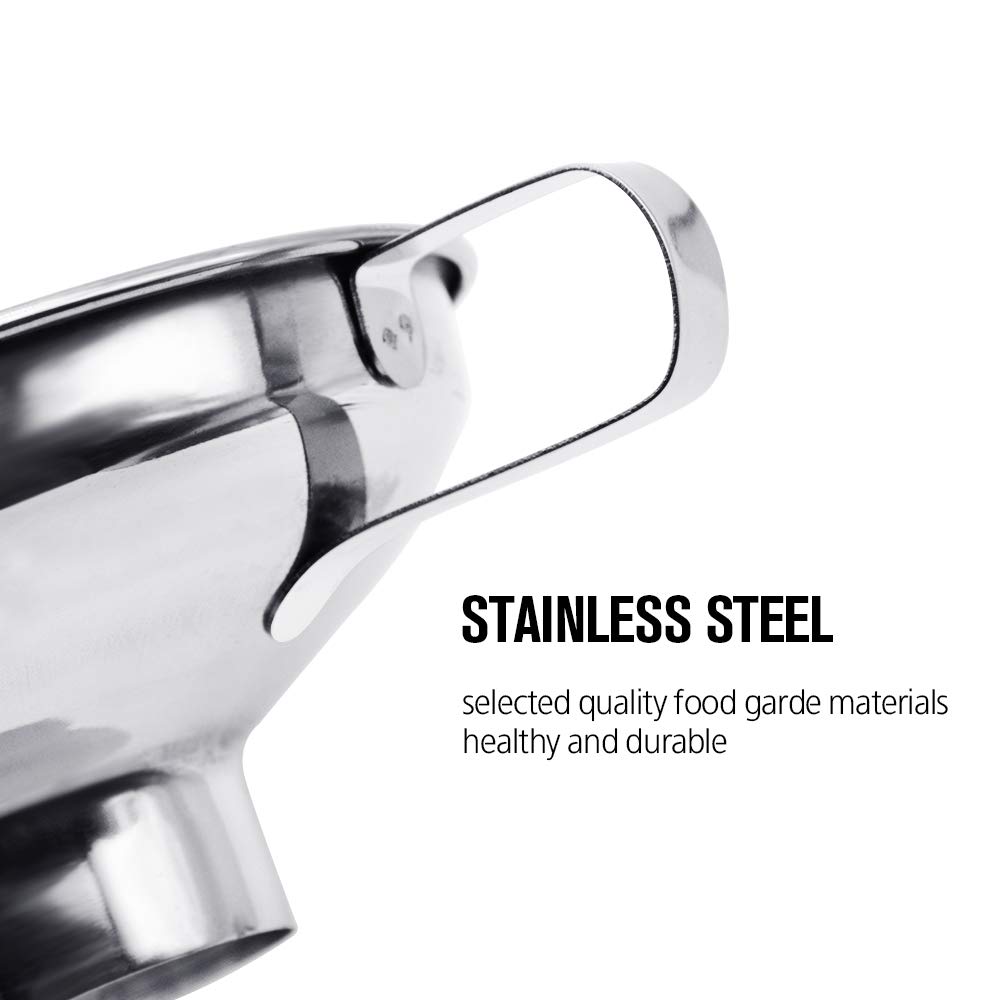 Stainless Steel Canning Funnel Set - 2 Pack Wide & Regular Mouth Kitchen Funnels for Mason Jars, Liquid & Dry Food Transfer - Perfect for Home Canning, Cooking, Baking and Food Preservation