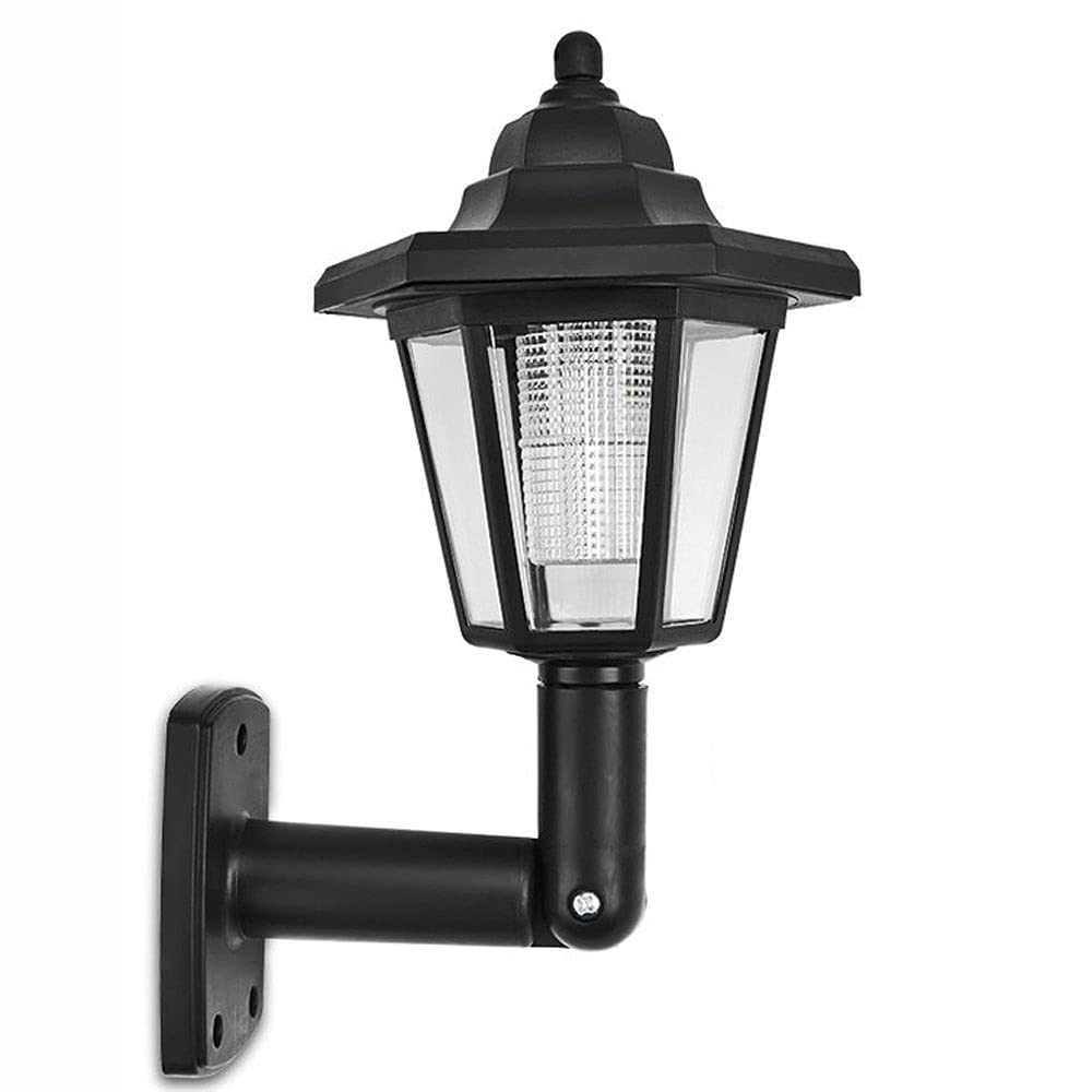 Retro Black Solar Hexagonal LED Lights - Waterproof & Heatproof Outdoor Wall Light for Garden, Landscape, Fence - Perfect for Patio, Pathway & Backyard Decoration