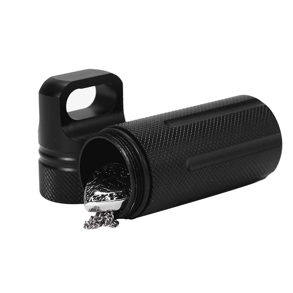 Waterproof Airtight Keychain Container - Compact Storage Case for Outdoor Essentials, Travel & Camping Gear - Portable Dry Box for Men & Women (Black) - Perfect for Hiking, Backpacking & Emergency Kits