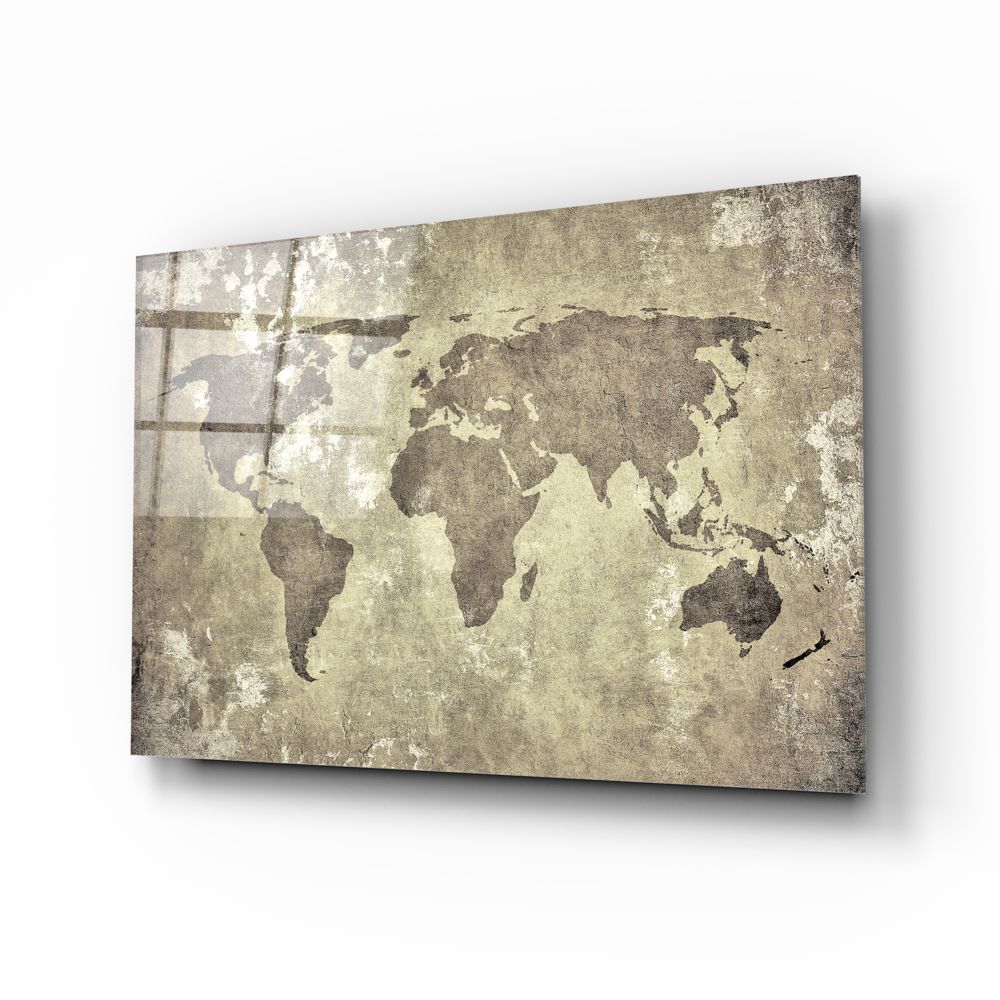 Beige World Map Wall Art - Vintage Style Decorative Poster for Home, Office & Classroom Decor - Perfect for Travel Lovers & Geography Enthusiasts