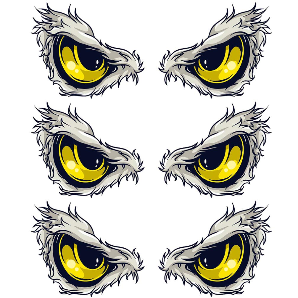 Vosarea 3Pcs Eagle Eye Car Decals - Durable Automotive Stickers for Cars, Trucks & SUVs - Waterproof Vinyl Vehicle Body Stickers for Outdoor Protection & Style Upgrade