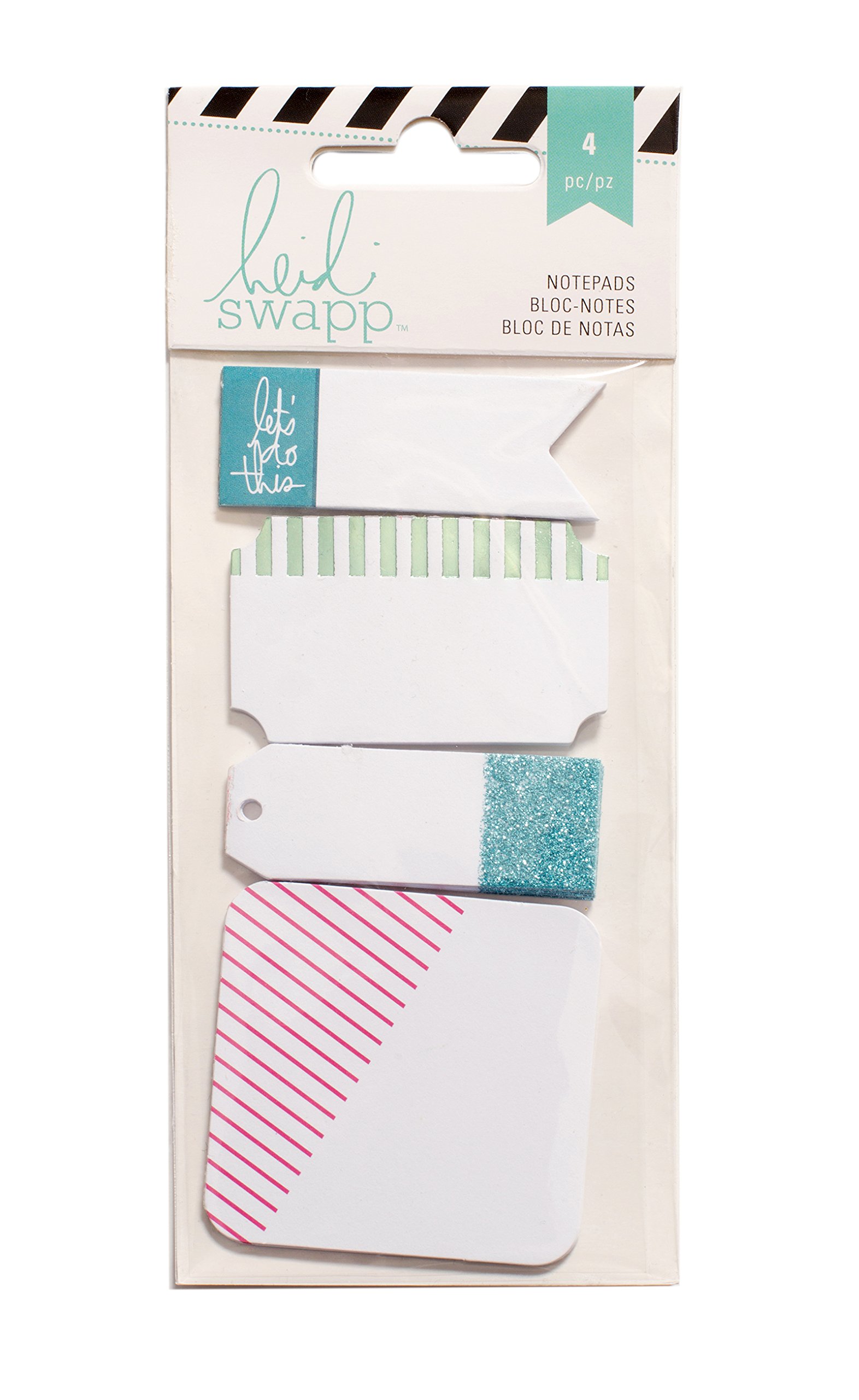 Heidi Swapp 4-Piece Colorful Notepads Set - Premium American Crafts for Journaling, Scrapbooking & Note Taking