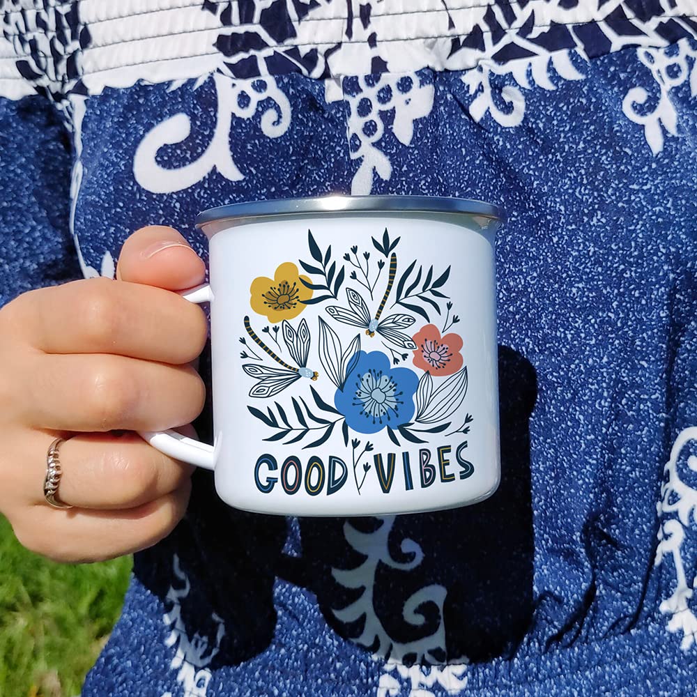 **12 oz Sublimation Enamel Mugs - White Camping Coffee Mugs with Stainless Steel Rim - Heat Press & Tumbler Mug Crafting - Set of 4 - Perfect for DIY Gifts, Home, Office & Outdoor Use**
