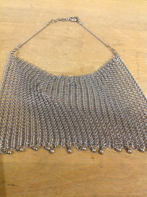 Elegant Silver Metal Mesh Necklace for Women - Perfect for Parties, Weddings & Everyday Wear