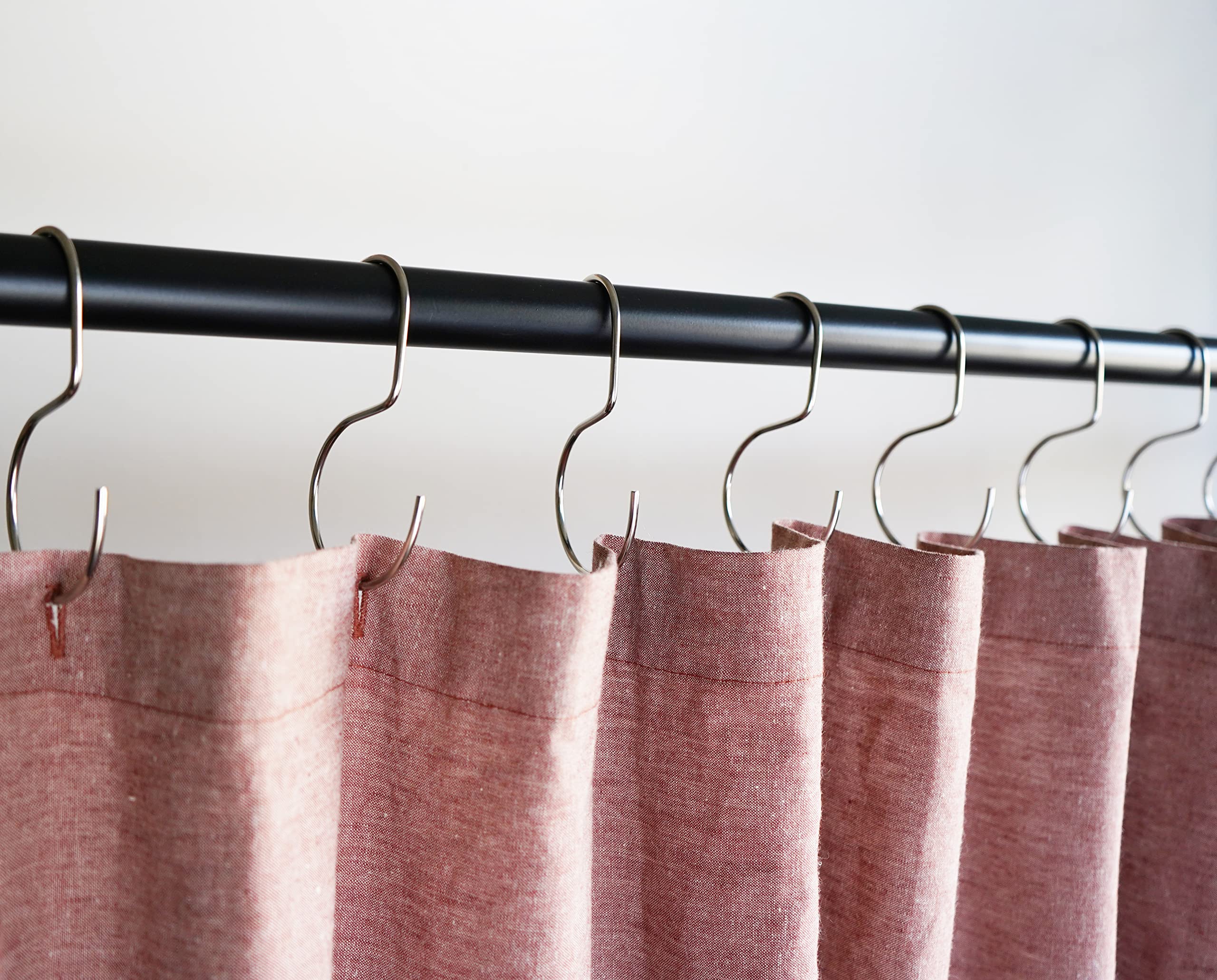 Minimalist Shower Curtain Hooks - 12 Pack Stainless Steel O-Hooks for Bathroom, Closet, Purse & Bag Hanging - Durable Metal Rings for Home Organization & Decoration