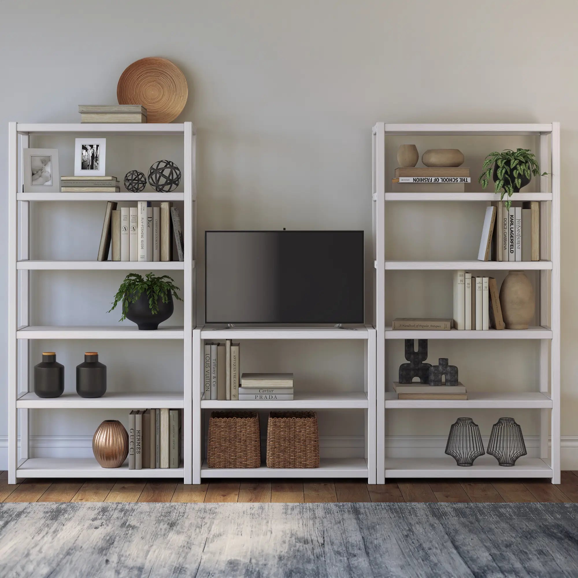 Greenport 30 Modular Bookcase - Adjustable Bookshelf for Home & Office - Modern Wooden Storage Shelf for Living Room, Bedroom, Study - Easy Assembly & Space Saving Design