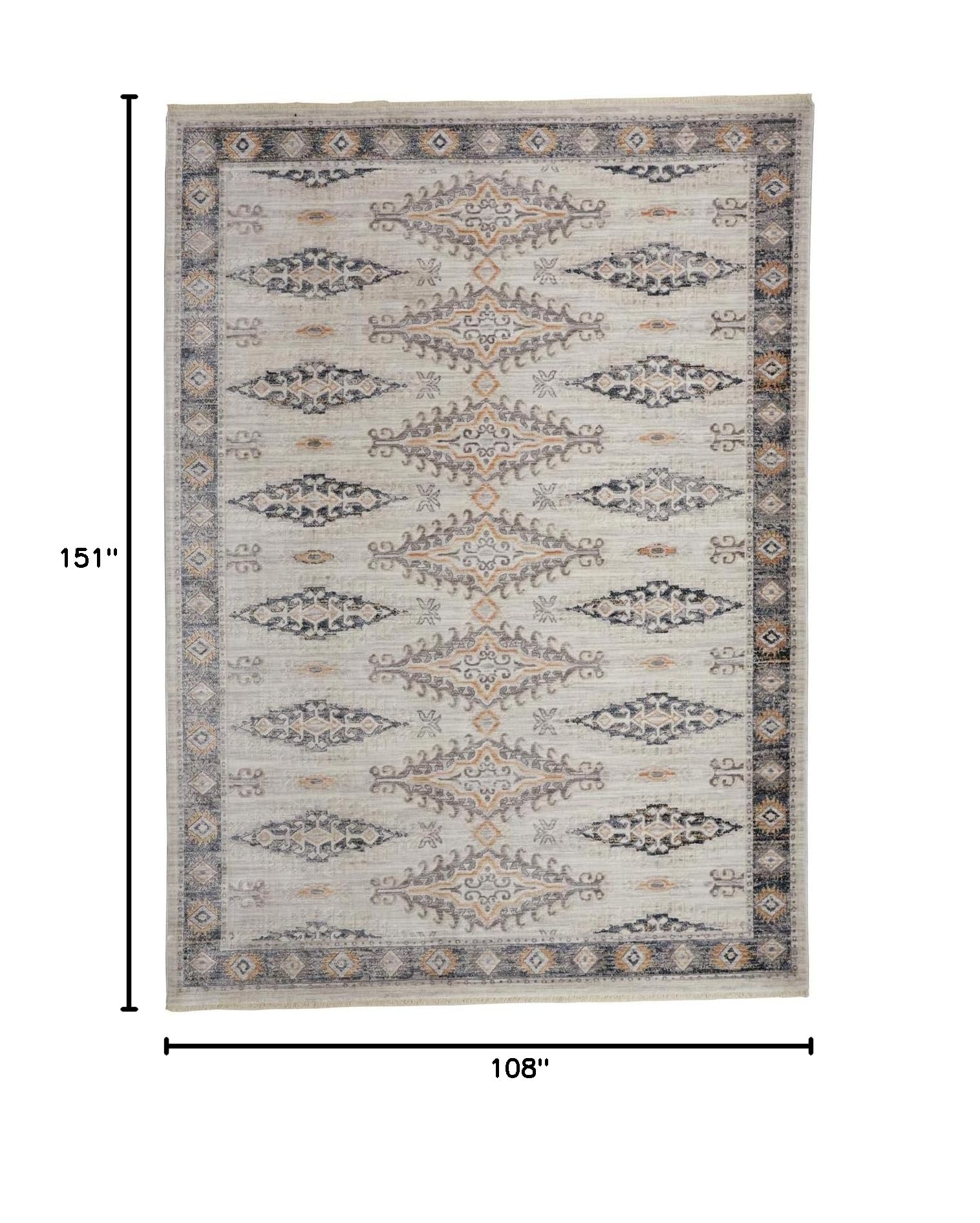 Feizy Rugs Kyra Collection Transitional Medallion Area Rug - 9'x12'7