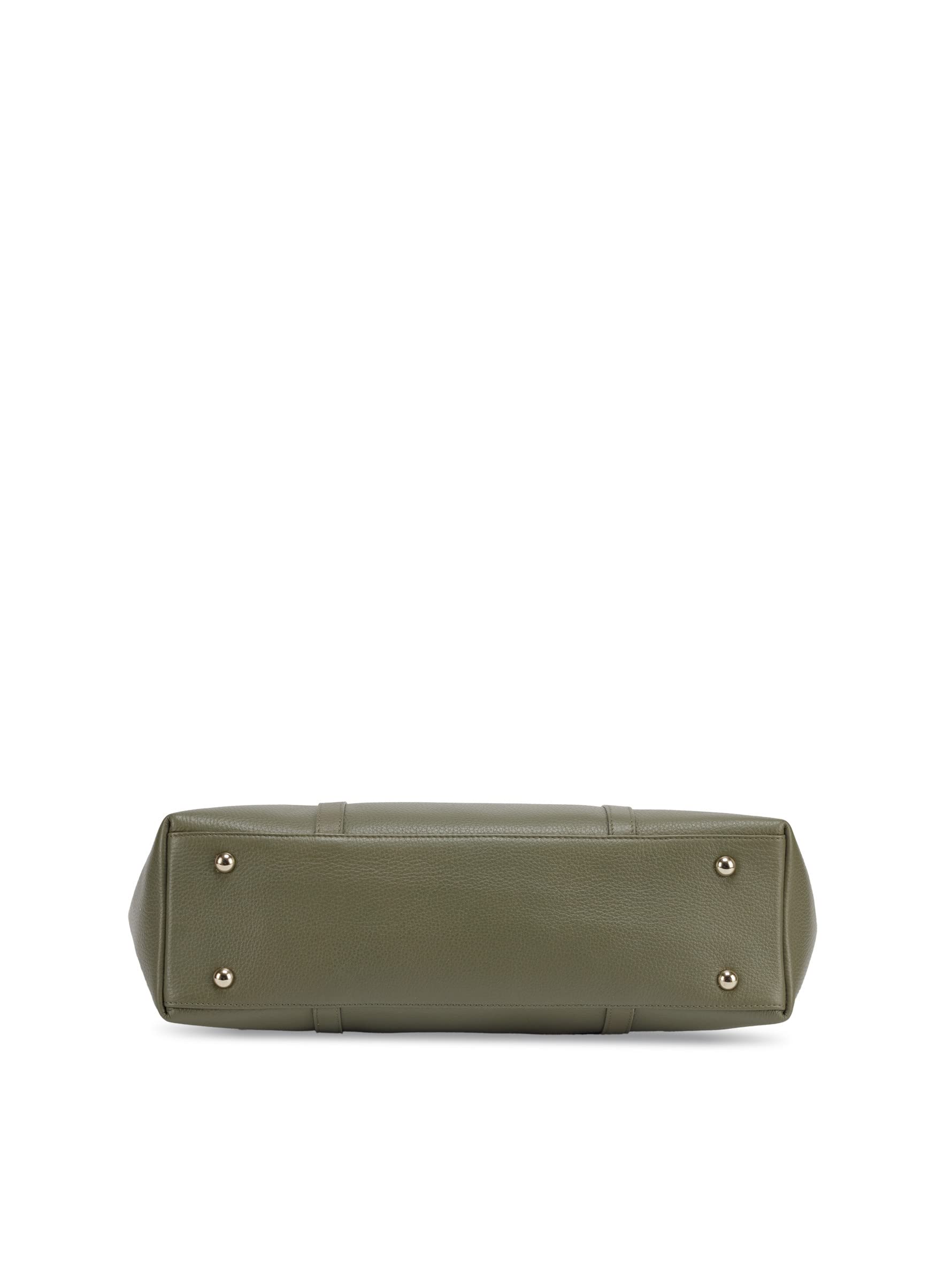 Tan & Loom Genuine Leather Tote Bag for Women - Large Olive Long Handle Work Bag - Perfect for Office, Travel & Everyday Use