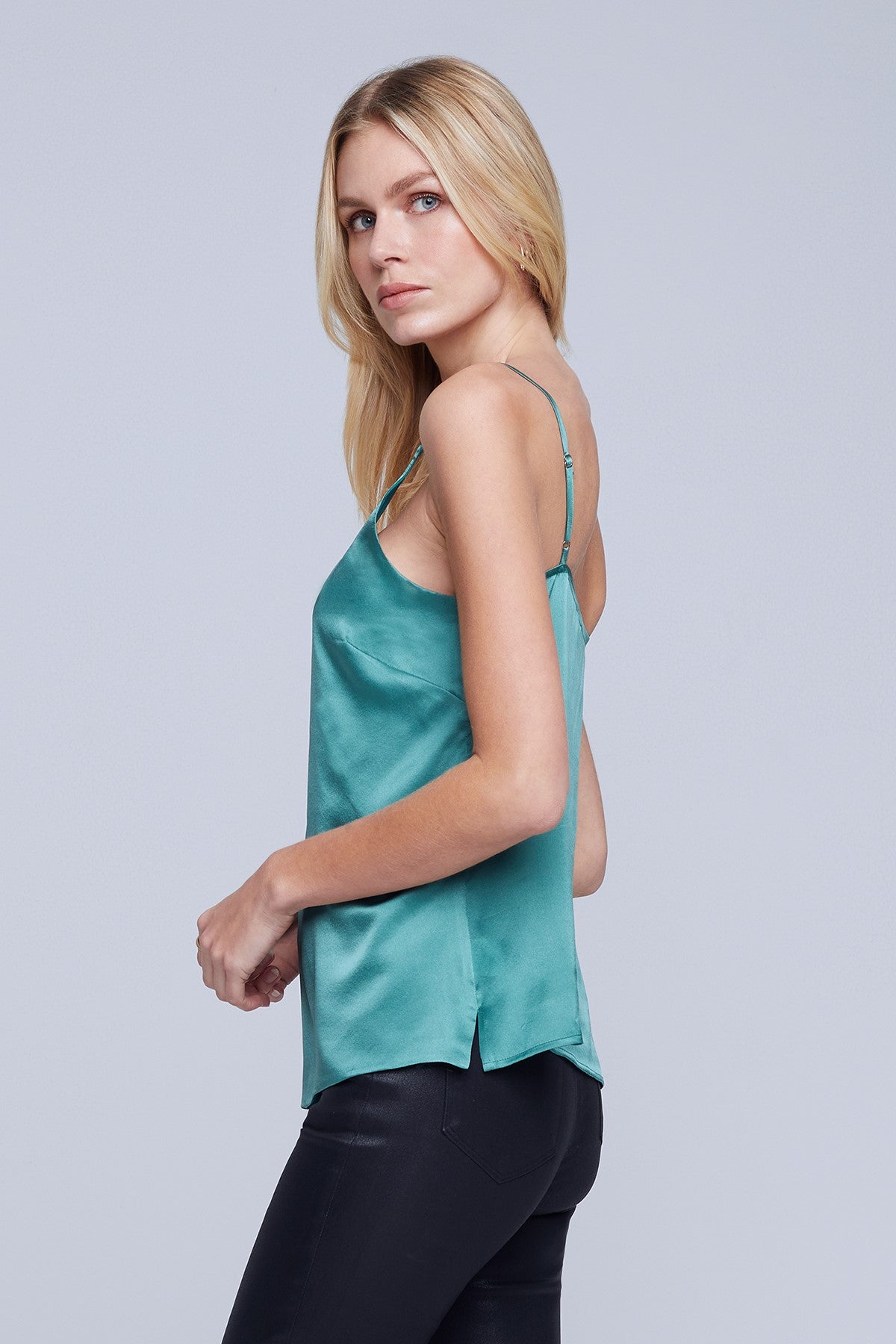 L'Agence Gabriella V Neck Tank Top for Women - Soft Stretch Casual Blouse - Perfect for Work, Date Night & Summer Outfits