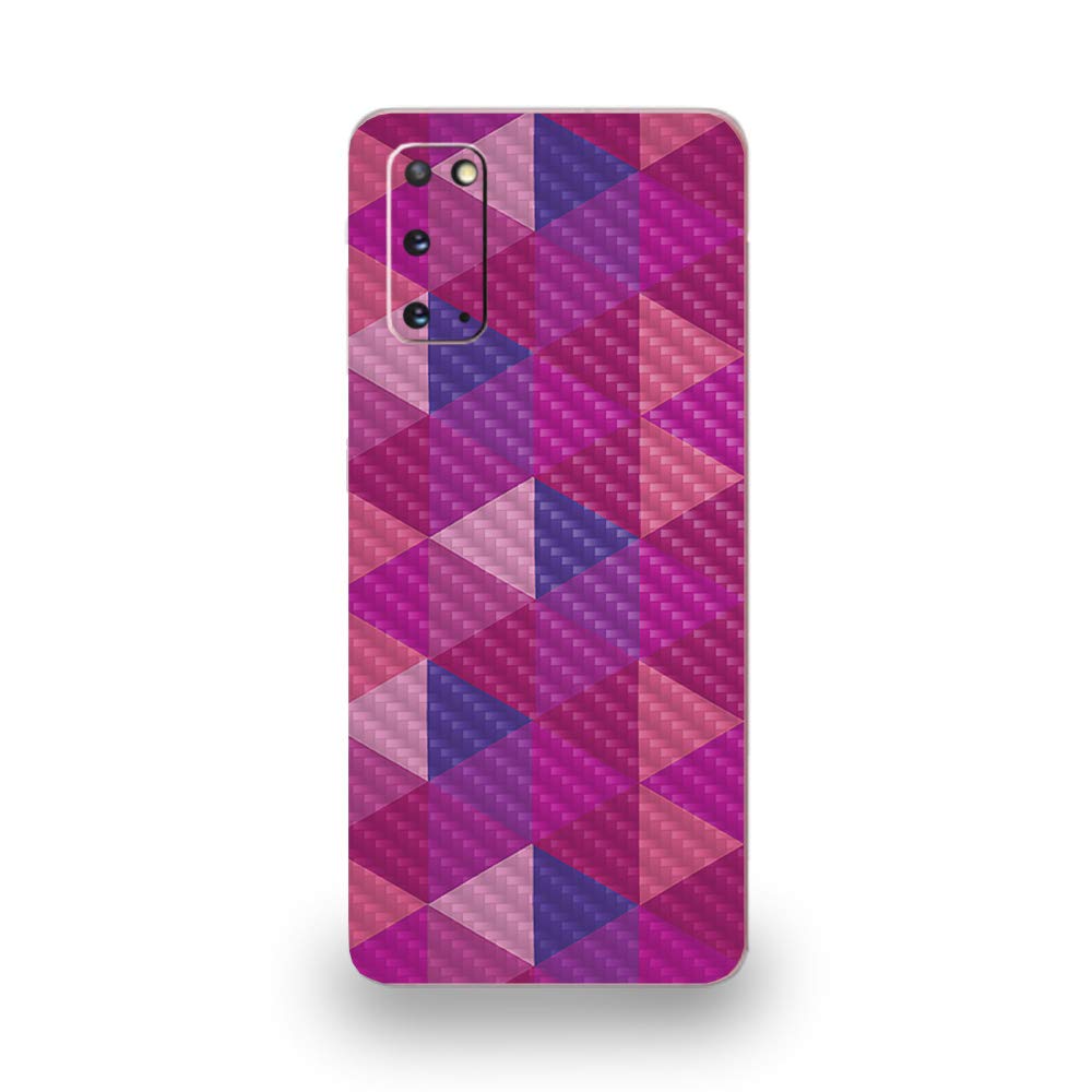 MightySkins Carbon Fiber Skin for Samsung Galaxy S20 - Pink Kaleidoscope | Protective Durable Textured Cover | Easy to Apply | Made in USA | Perfect for Daily Use, Travel & Style Protection