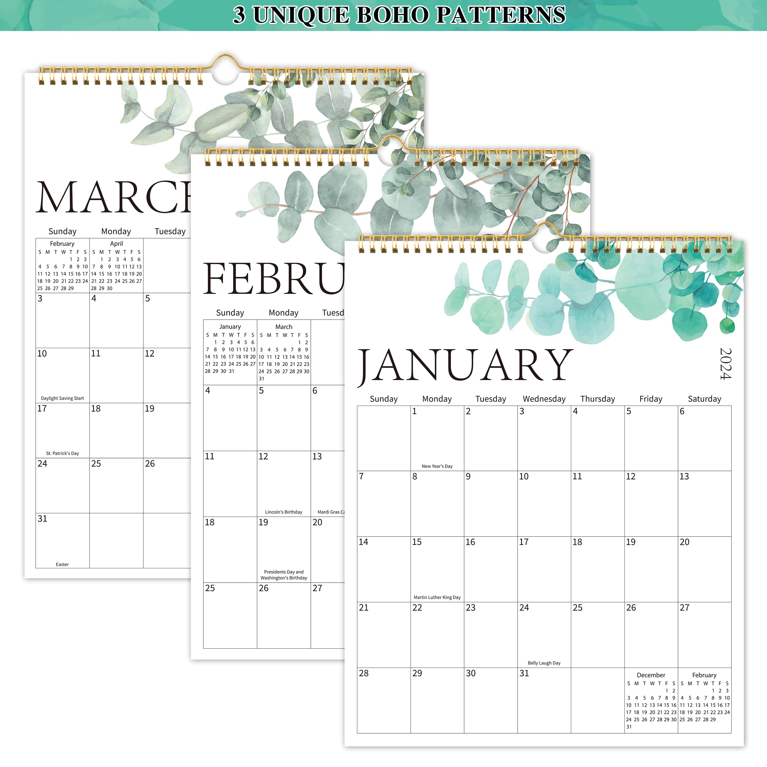2024-2025 18-Month Wall Calendar with Aesthetic Greenery Design | Large Monthly Planner with Thick Paper | Perfect for Home, Office & School Organization | Jan 2024 - June 2025 | Ideal for Planning, Scheduling & Decorating Walls