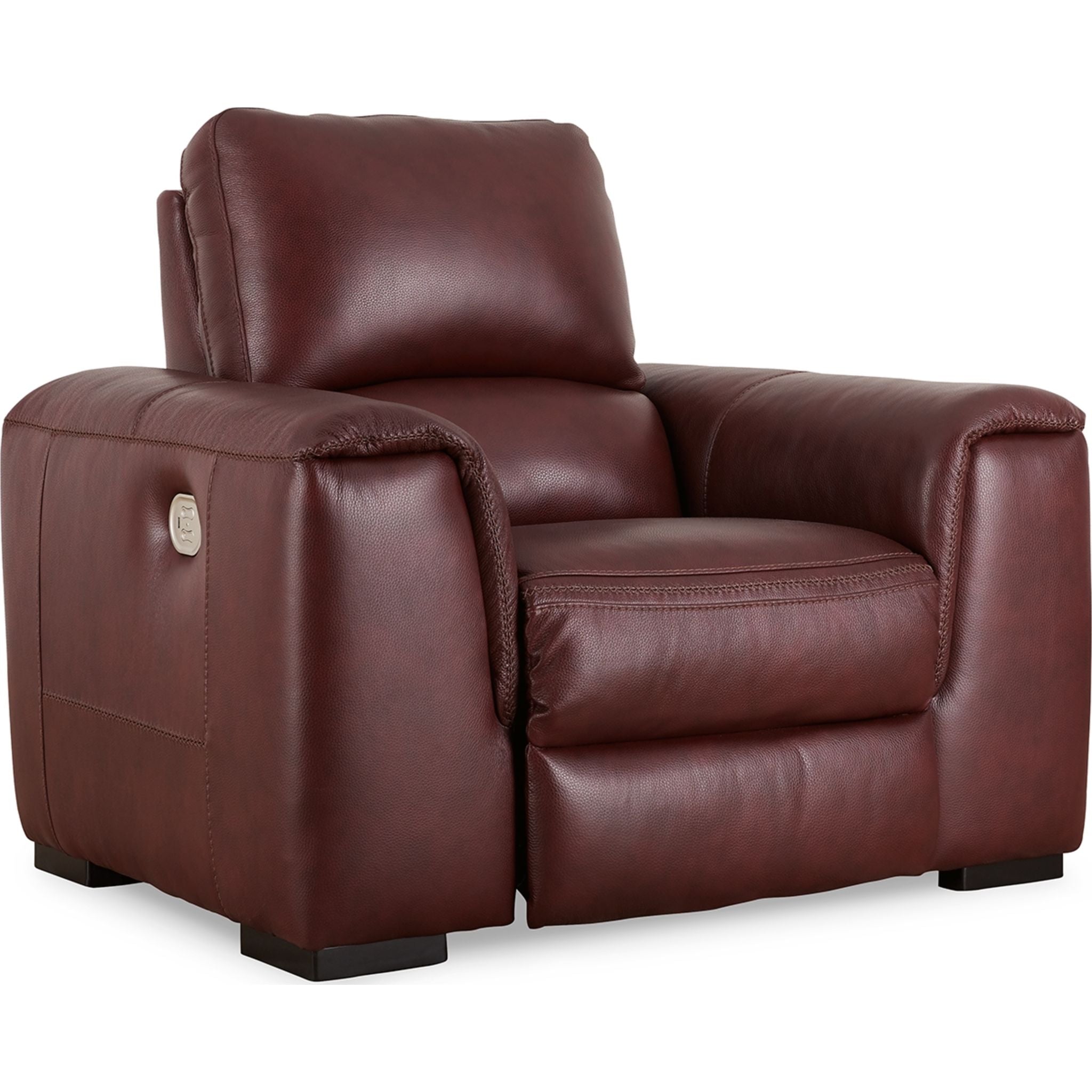 Alessandro Power Recliner Chair - Soft Leather, Adjustable Headrest & Lumbar Support, Garnet Red - Perfect for Living Room, Home Theater & Office Relaxation