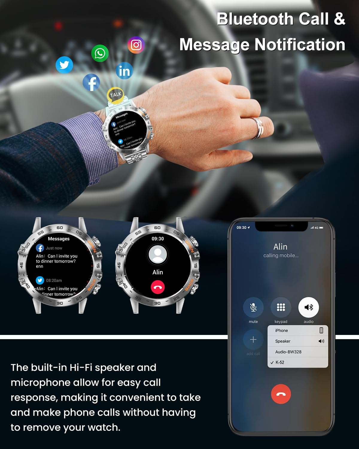 Military Smart Watches for Men - Tactical Smartwatch with Answer/Make Calls, 400mAh Battery, 10+ Sports Modes - Compatible with Android & iOS - Perfect for Outdoor Activities, Fitness Tracking & Daily Use