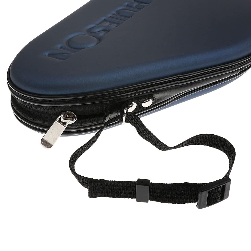 Premium Waterproof Ping Pong Paddle Case - Durable Table Tennis Racket Holder for 2 Paddles (Silver/Dark Blue) | Perfect for Storage, Travel & Tournament Play