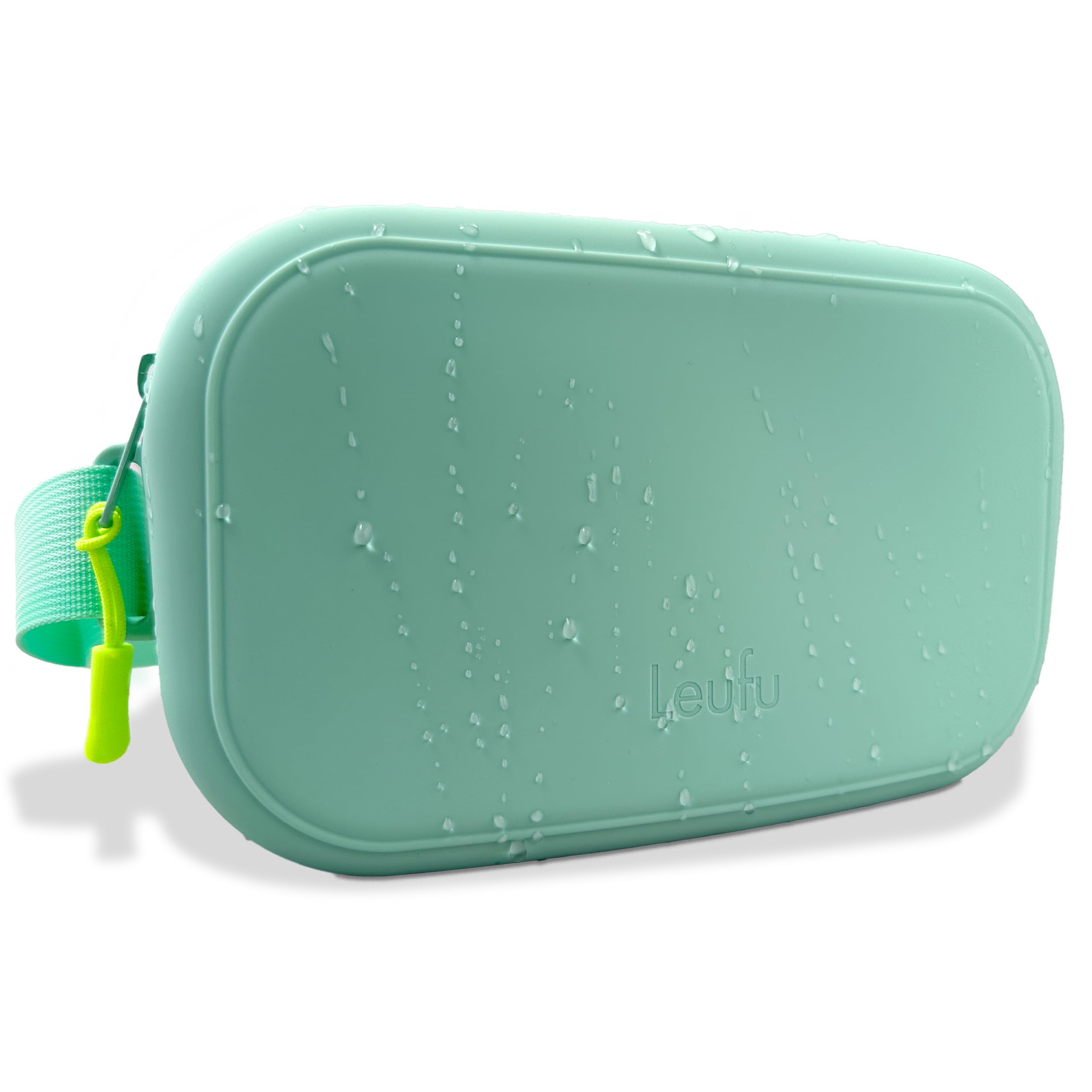 Waterproof Silicone Fanny Pack - Adjustable Crossbody Waist Bag with Multiple Pockets for Phone, Wallet & Essentials | Perfect for Travel, Hiking, Concerts & Daily Use (Soft Mint Green)