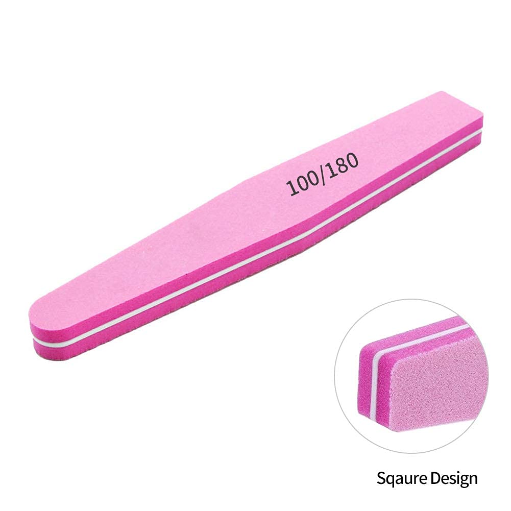 Sminakh 10-Pack Washable Double-Sided Nail Buffer Files - 100/180 Grit Soft Sponge Buffing & Sanding for Nail Art - Multicolor | Perfect for Manicures, Pedicures & At-Home Nail Care