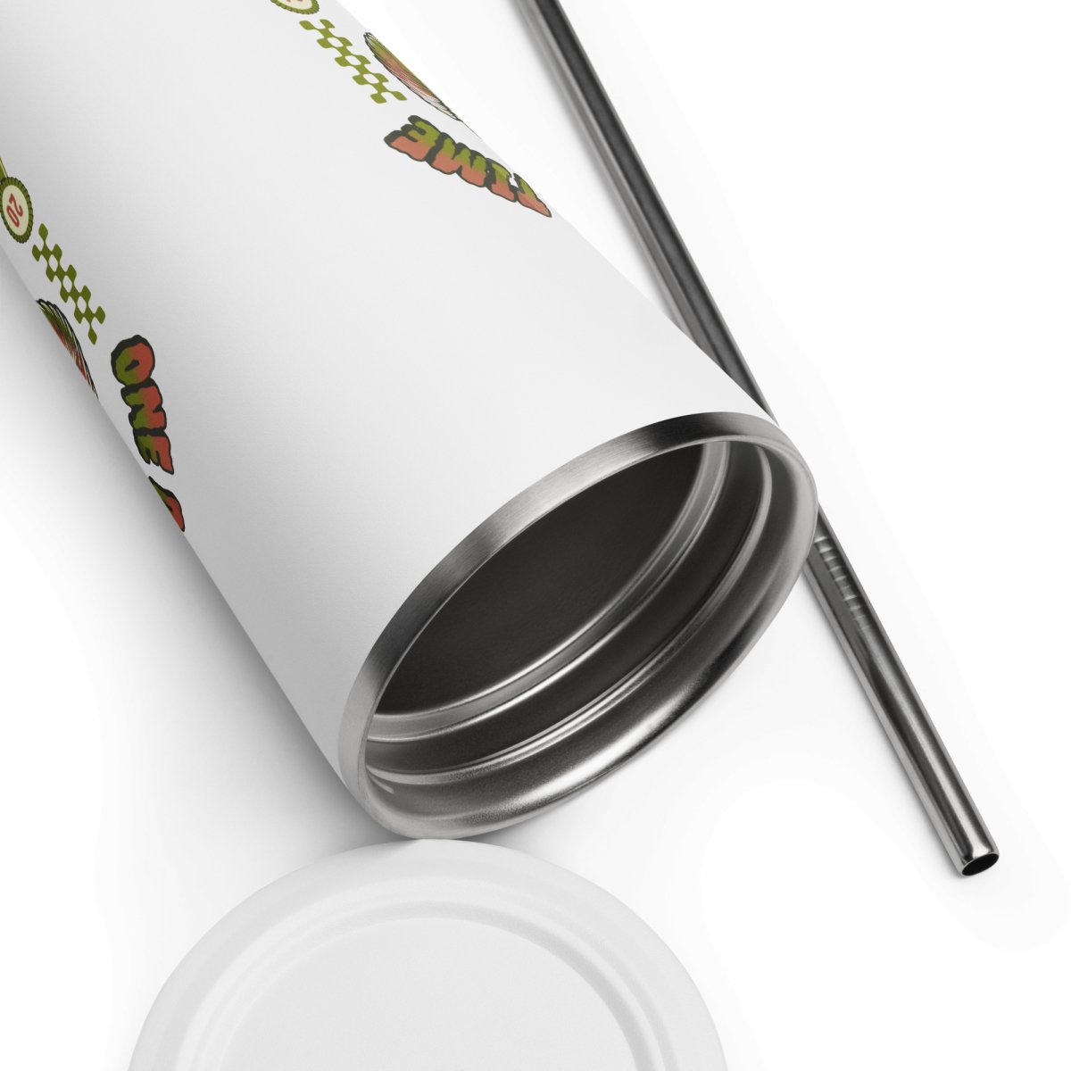 One Day at a Time Sloth Insulated Tumbler - 20oz Stainless Steel Travel Mug with Lid & Straw - Perfect for Coffee, Tea & Cold Drinks - Great for Office, Travel & Outdoor Activities