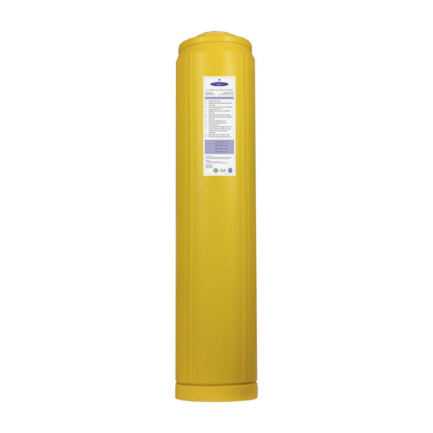 Crystal Quest Iron Filter Cartridge – Reduces Iron, Prevents Stains, Improves Water Clarity | Protects Plumbing & Appliances | Reliable Water Filtration System for Home, RV & Well Water | Long-Lasting Performance for Clean Drinking Water