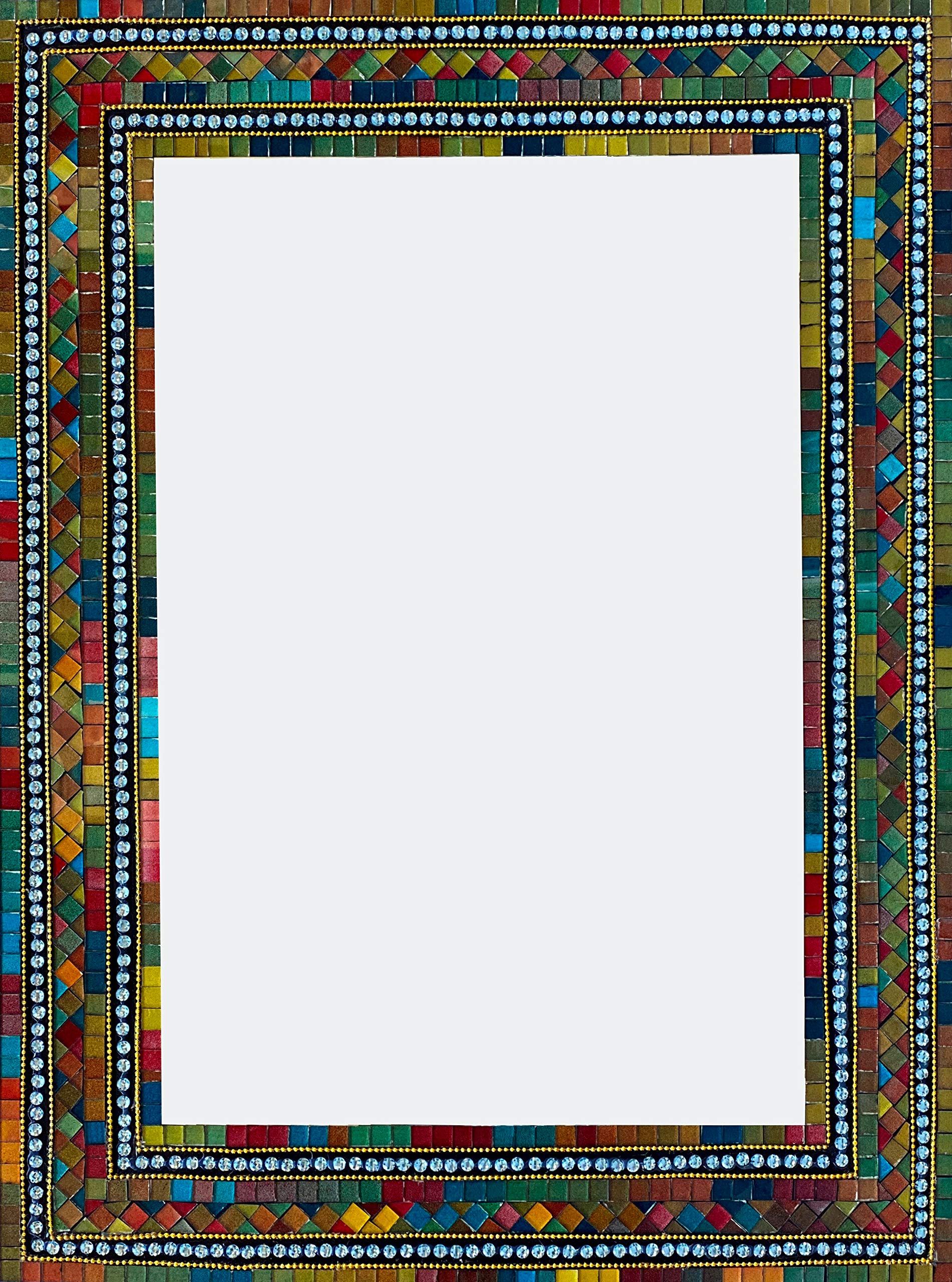 Handcrafted Mosaic Glass Wall Mirror - 32