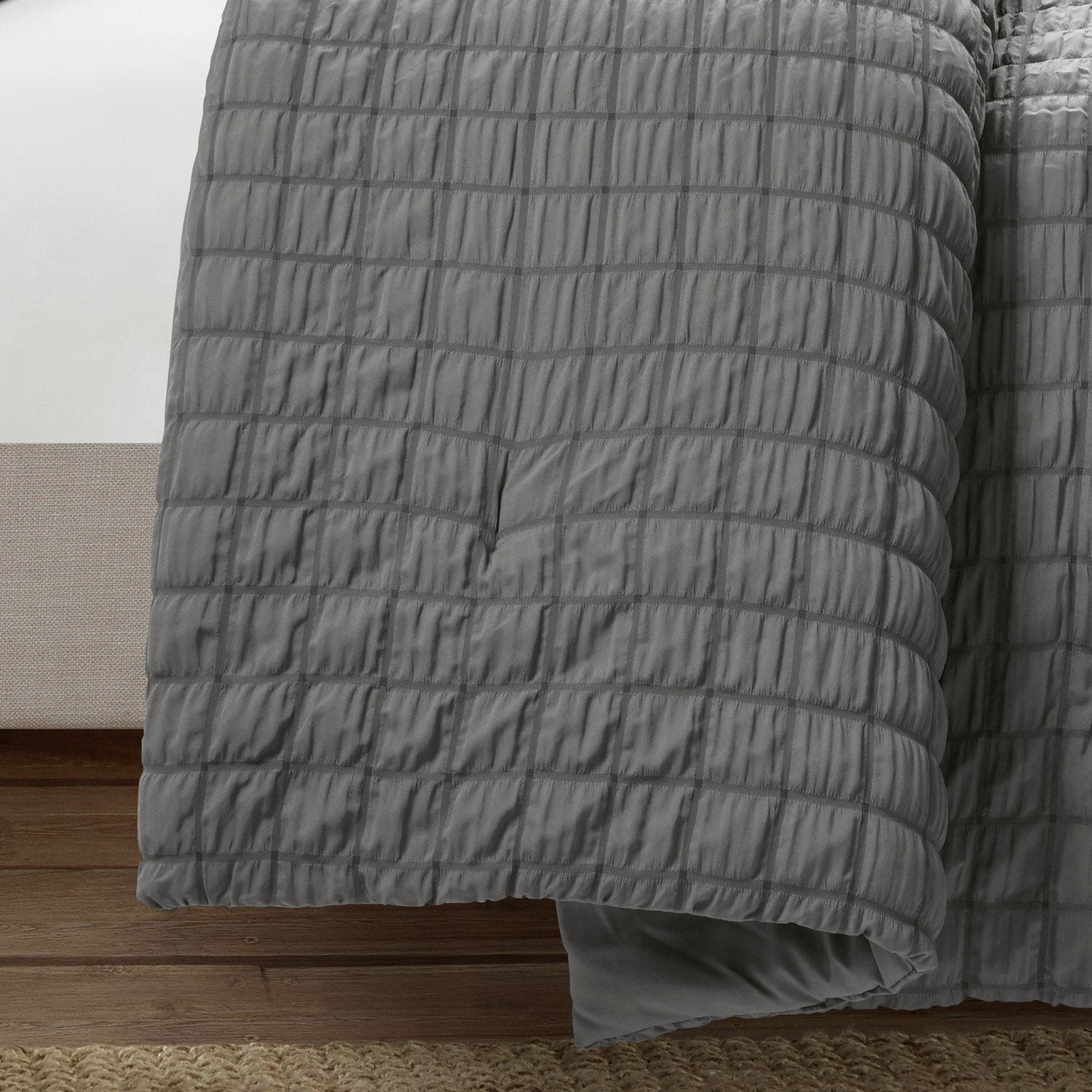 Luxury Crinkle Textured Dobby Comforter Set - Queen Size Bedding with Pillow Shams - Soft & Breathable for All Seasons - Perfect for Master Bedroom, Guest Room & Cozy Home Decor