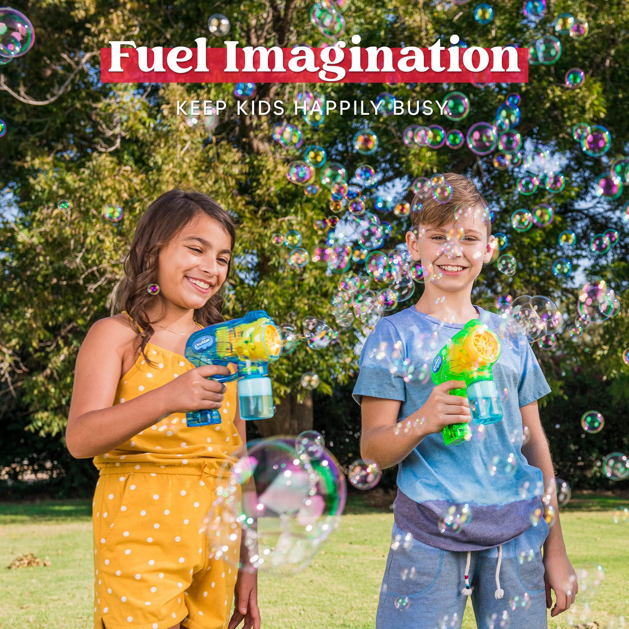 JOYIN 2 Bubble Guns Kit for Kids - Outdoor & Indoor Summer Fun