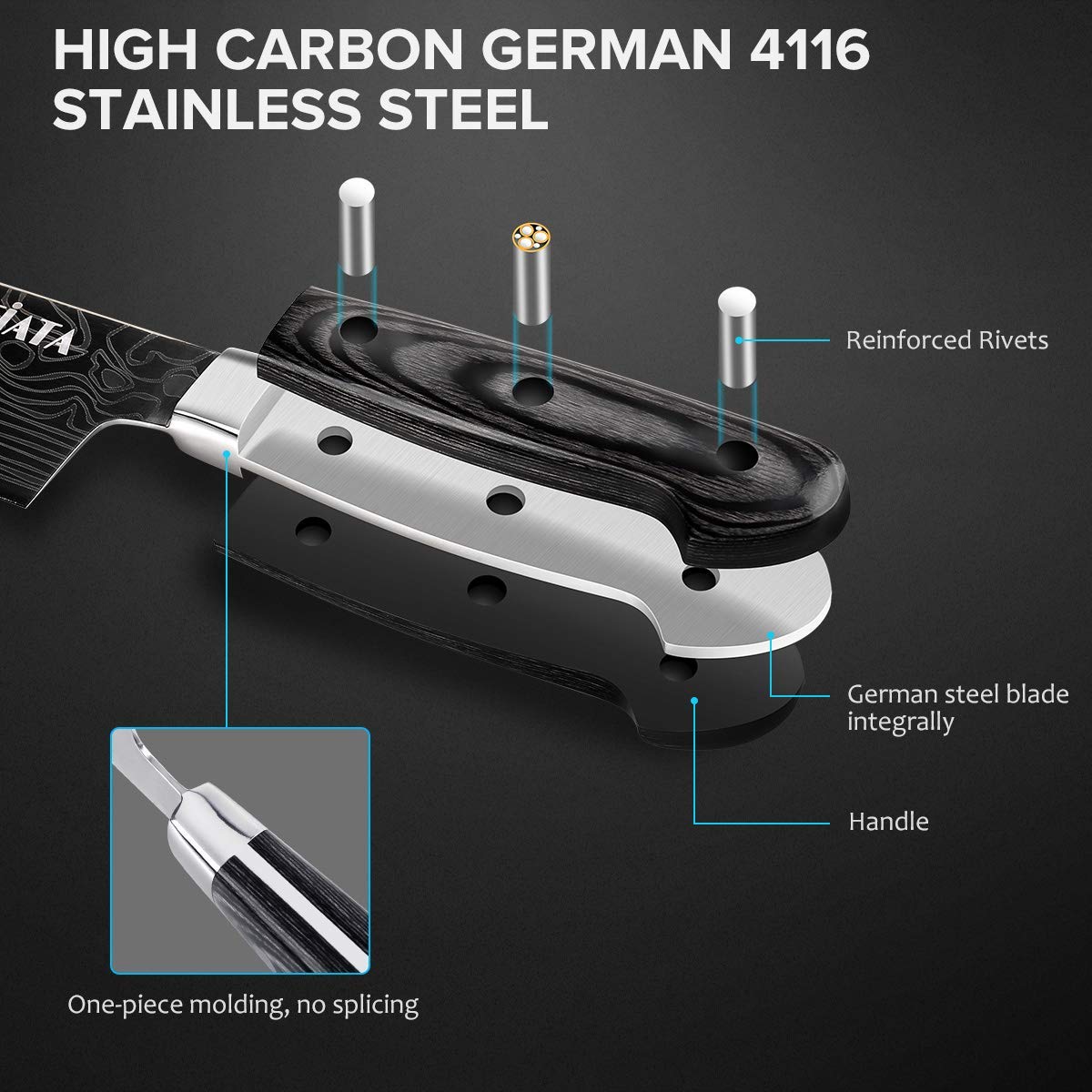 MOSFiATA 10-Inch Professional Chef Knife - Ultra Sharp German High Carbon Stainless Steel EN.4116 Blade with Micarta Handle & Finger Guard - Perfect for Slicing, Dicing, and Chopping - Ideal Gift for Home Chefs in Premium Gift Box