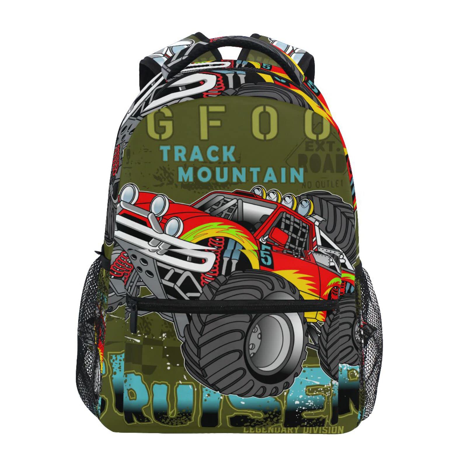 Krafig Race Car Backpack for Boys & Girls - Kids School Bookbag, Elementary Travel Backpack, Lightweight Daypack for School, Sports & Outdoor Adventures