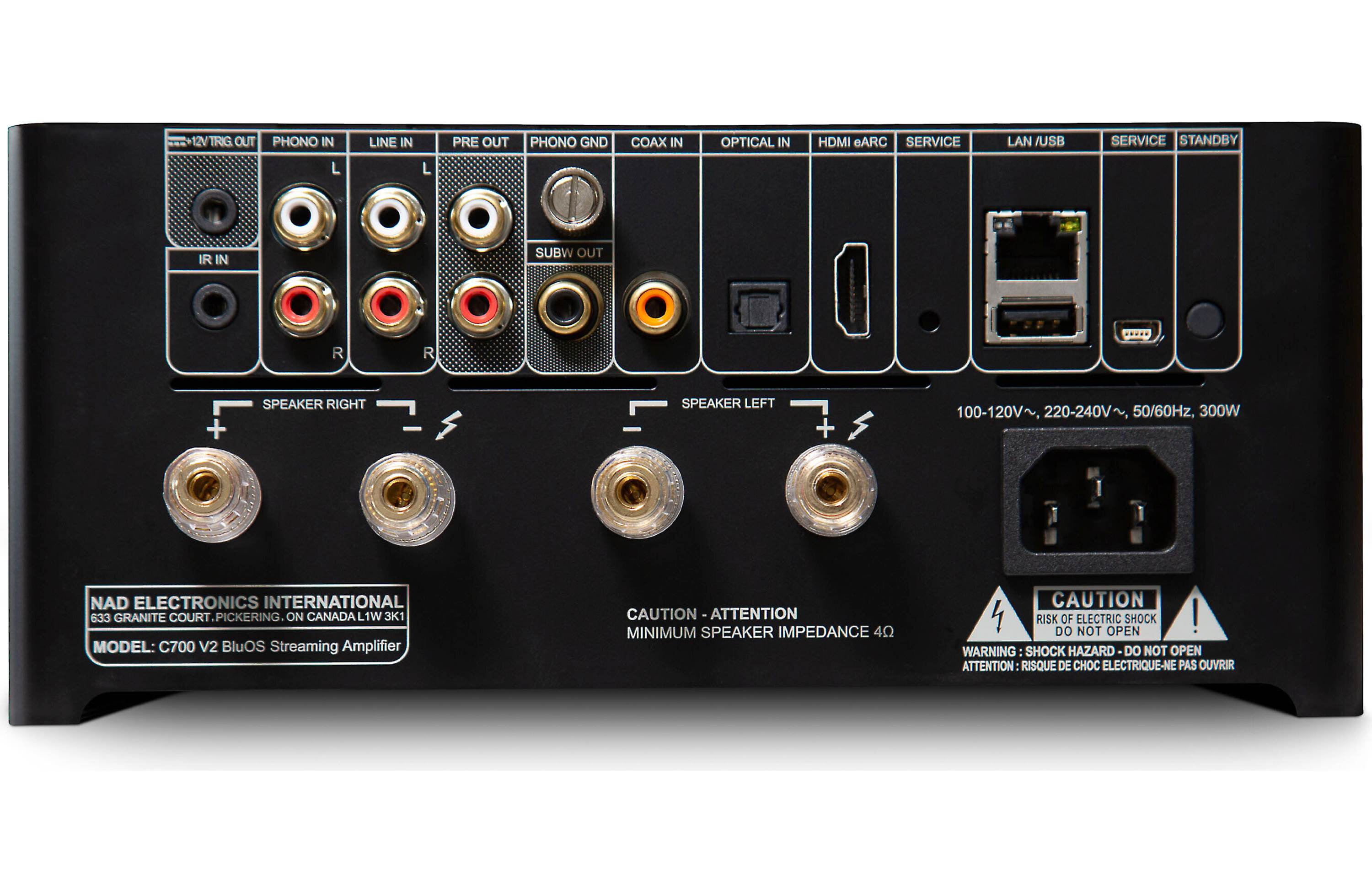 NAD Electronics C700 V2 BluOS Streaming Amplifier - HiFi Stereo Receiver with Wireless Music Streaming, AirPlay 2, and Alexa Compatibility for Home Audio Systems | Perfect for Living Room, Home Theater, and Music Listening Setup