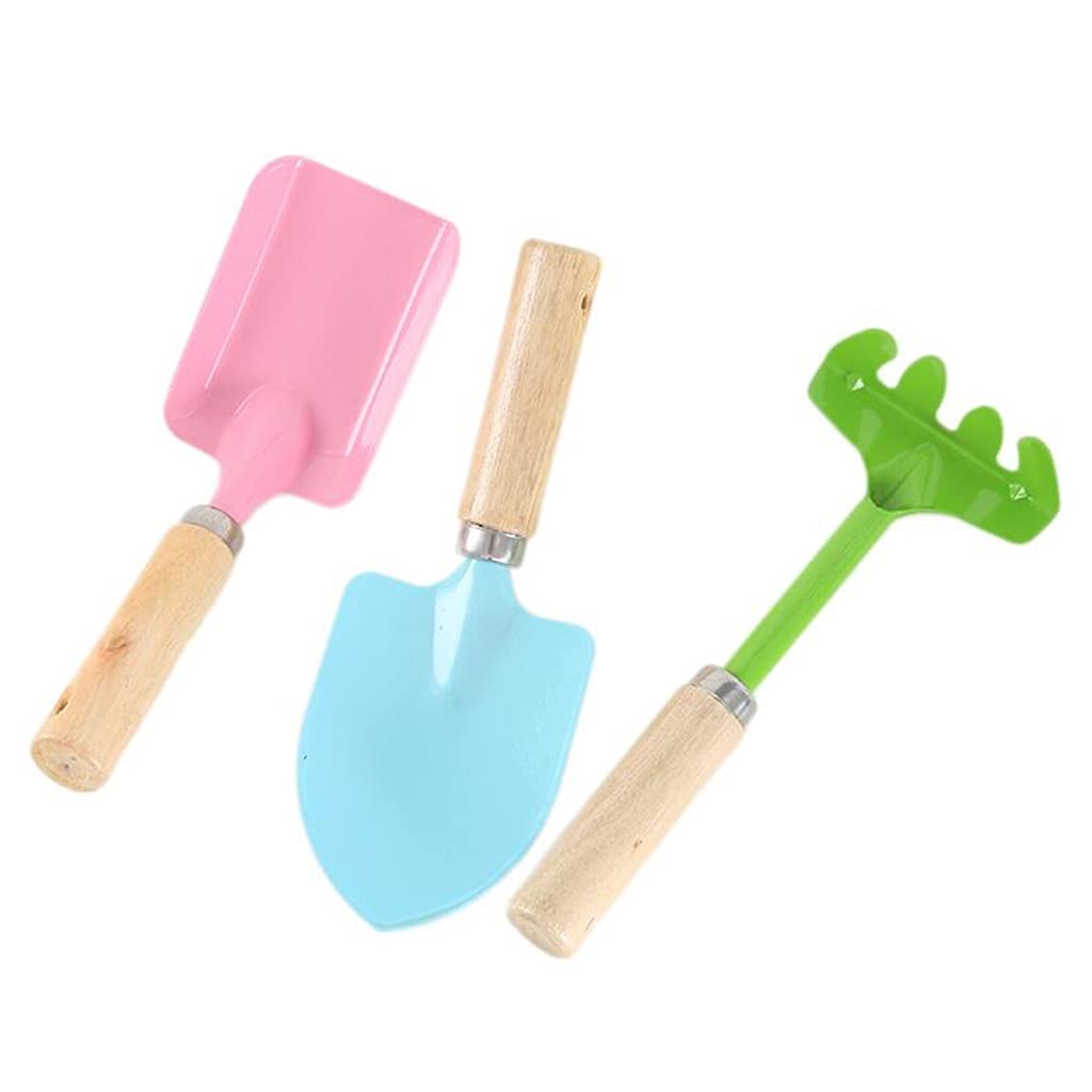 3PC Mini Garden Tool Set - Shovel, Spade, Rake for Planting & Gardening