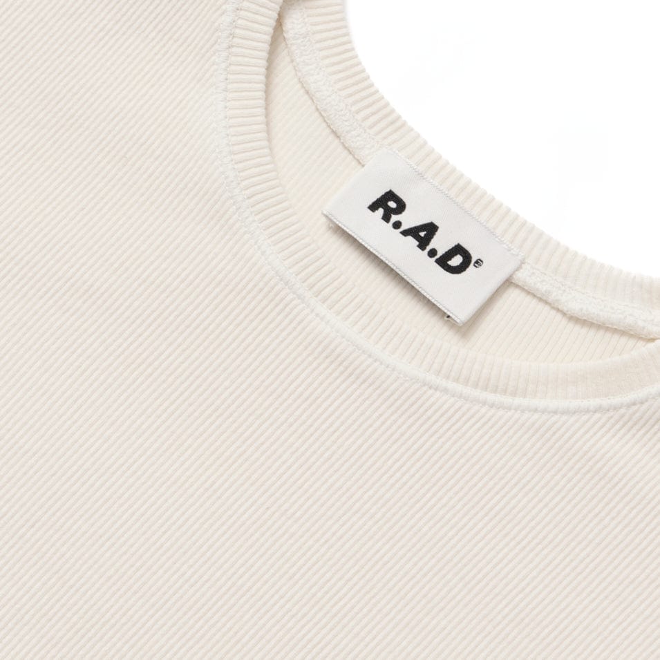 Premium Ribbed T-Shirt for Men & Women - Soft Cotton Crewneck Tee in Off-White | Casual Wear, Layering & Everyday Comfort
