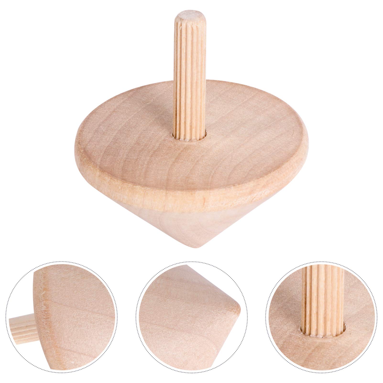 **6pcs Unpainted Wooden Spin Tops DIY Painting Kit - Creative Educational Toys for Kids & Adults - Easter Party Favors, Birthday Gifts, Classroom Activities**