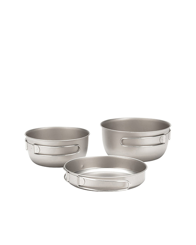 3-Piece Titanium Cookset - Lightweight Camping Cookware for Backpacking, Hiking & Outdoor Adventures