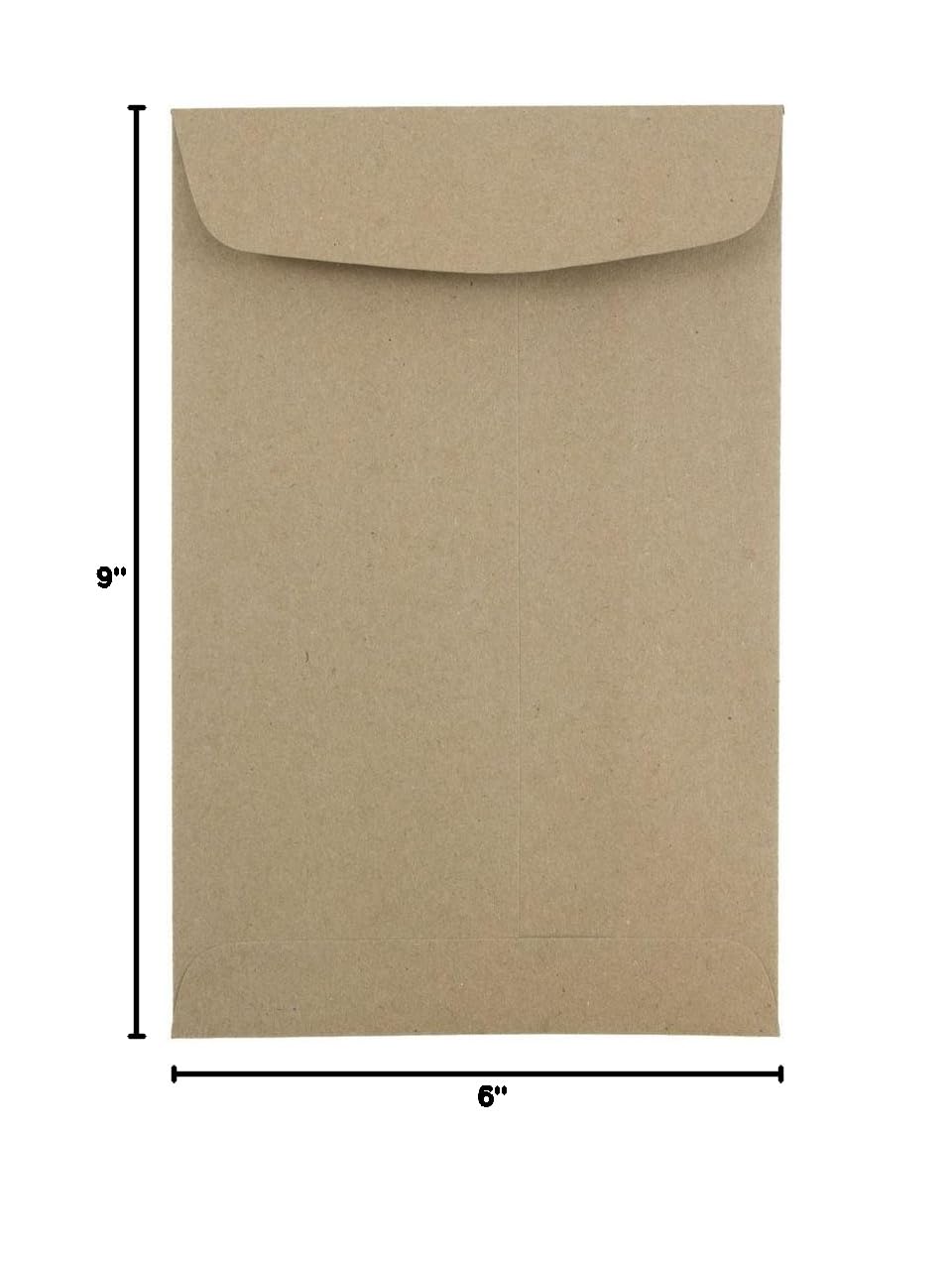 JAM PAPER 6 x 9 Open End Catalog Premium Envelopes - 250 Pack Brown Kraft Paper Bags for Mailing, Business Documents & Invitations - Bulk Packaging Supplies for Office & Mailing Services