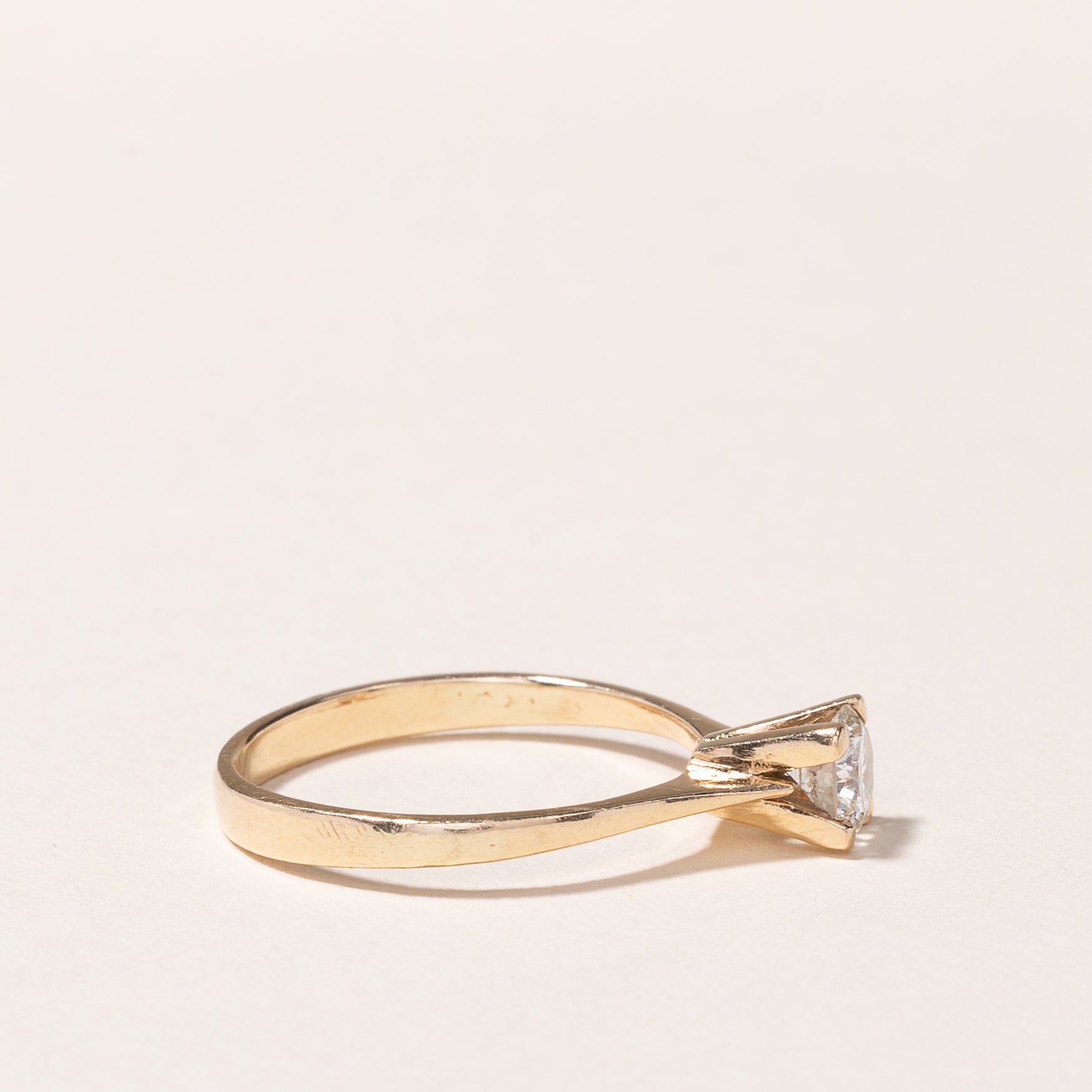 14K Yellow Gold Solitaire Diamond Ring - 0.35 Carat Total Weight (CTW) | Size 5.5 | Elegant Engagement & Wedding Band for Women | Perfect for Proposals, Anniversaries & Special Occasions