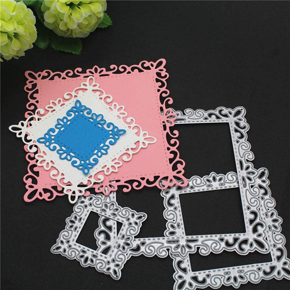 ZECNG Carbon Steel Geometric Shape Cutting Dies - Heart, Round, Rectangle Die Cuts for Card Making, Scrapbooking, Embossing | DIY Paper Craft, Photo Album Decor, Gift Wrapping Tool | Perfect for Handmade Greeting Cards, Wedding Invitations, and Craft Projects