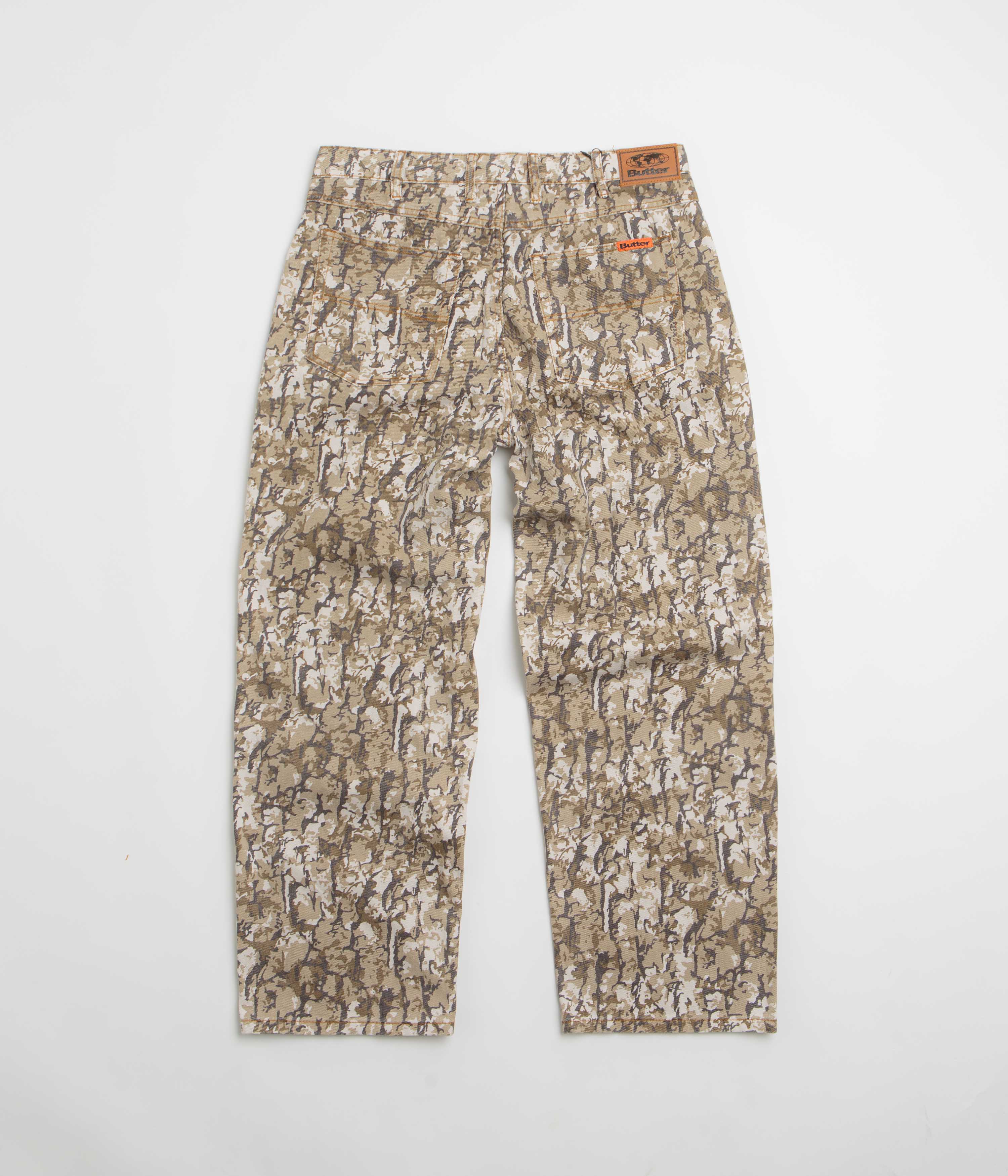 Butter Goods Bark Camo Jeans for Men - Tan Camouflage Denim Pants | Streetwear Fashion, Urban Style, Casual Wear for Outdoor Adventures and Daily Outfits