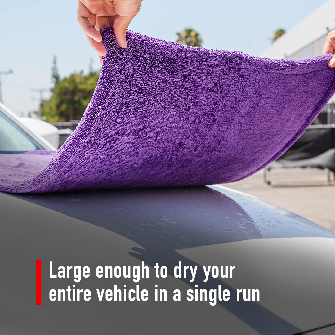 Maxshine 1200 GSM Double Sided Microfiber Car Drying Towel - Rinse Free, Plush Car Wash Towels for Detailing, 24