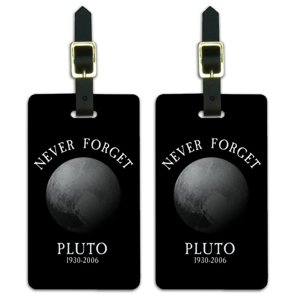 Pluto Planet Astronomy Luggage ID Tags - Set of 2 Personalized Travel Accessories for Space Lovers | Perfect for Suitcases, Backpacks & Carry-Ons