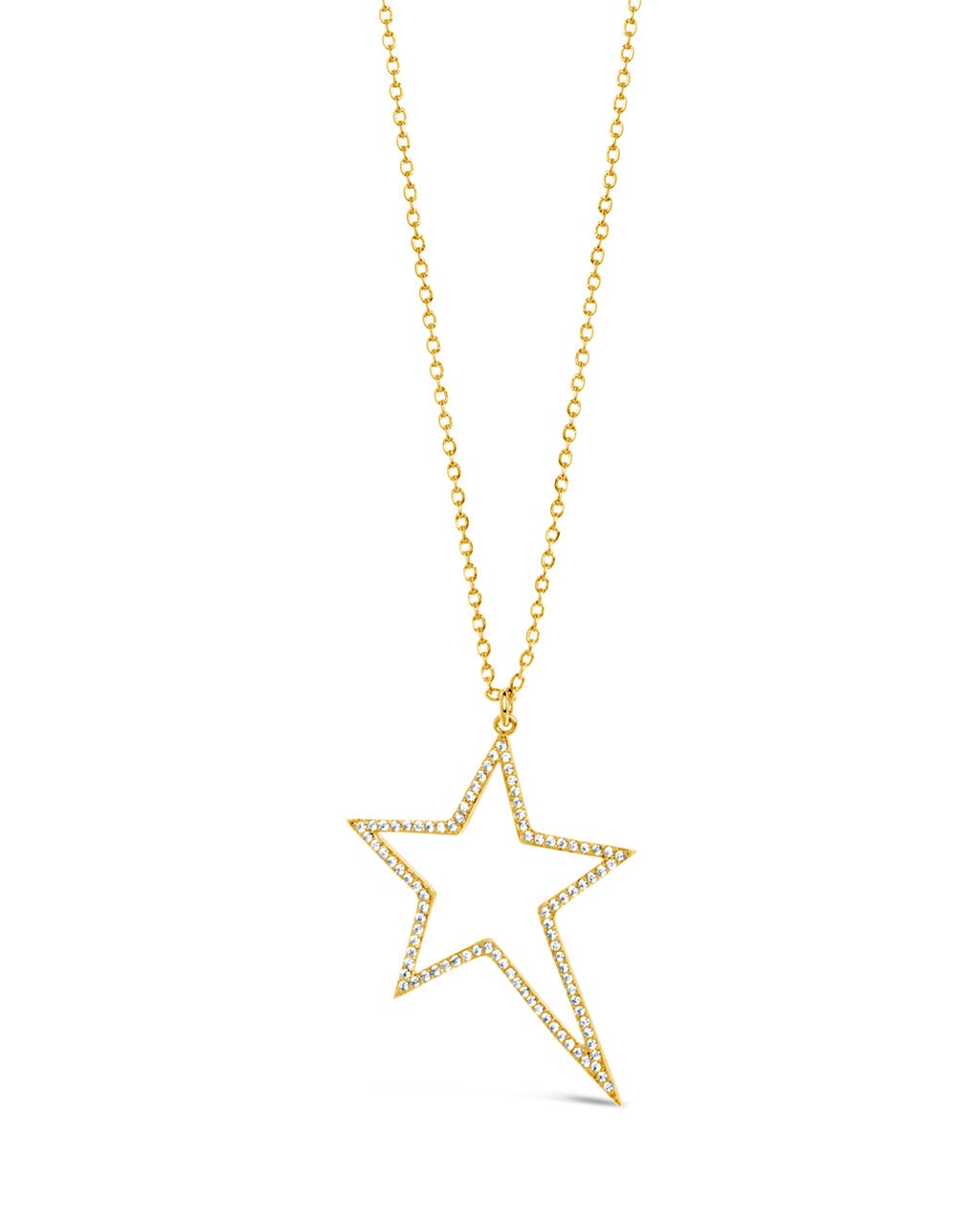 Elegant CZ Star Outline Necklace for Women - Sparkling Cubic Zirconia Pendant Jewelry - Perfect for Parties, Date Nights & Special Occasions