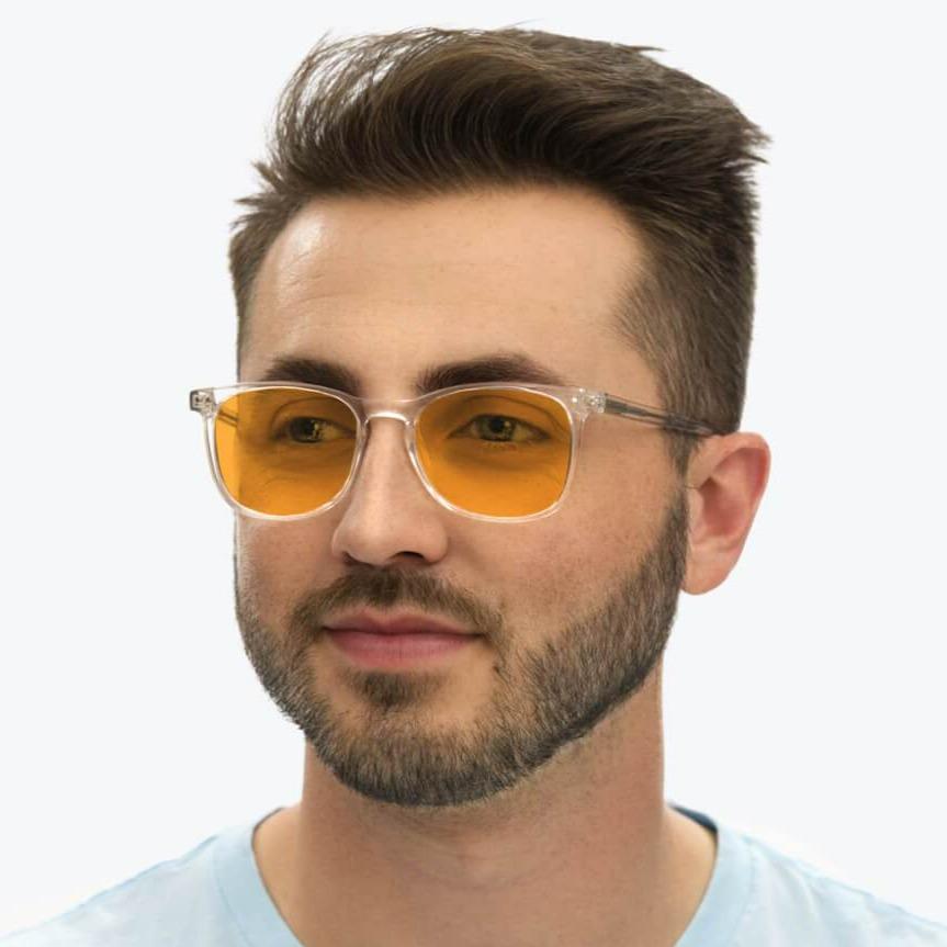 SunDown Taylor Blue Light Blocking Glasses - Crystal Frame with Prescription Lenses for Eye Strain Relief | Perfect for Computer Work, Gaming & Nighttime Screen Use